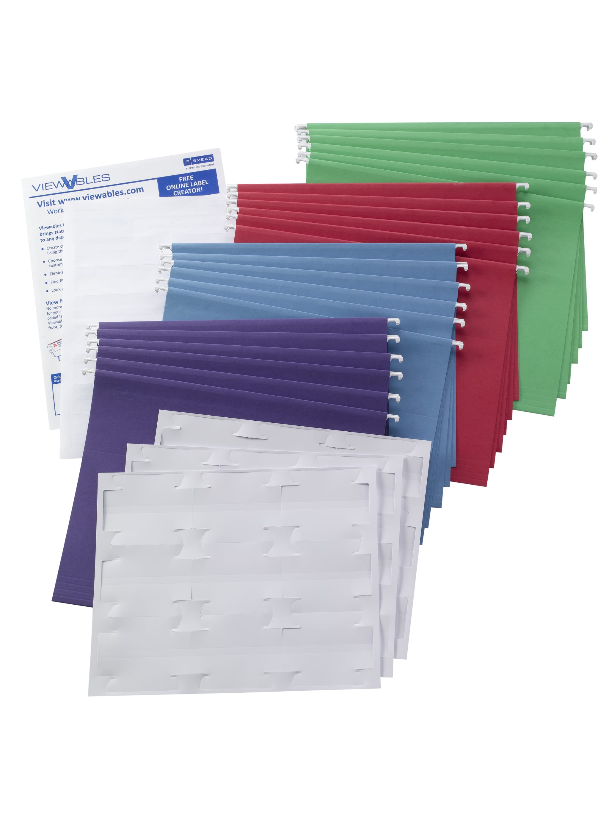 Smead 92003 Hanging Folder with Viewables® Quick Fold Tabs Kit, 1/3-Cut Tab