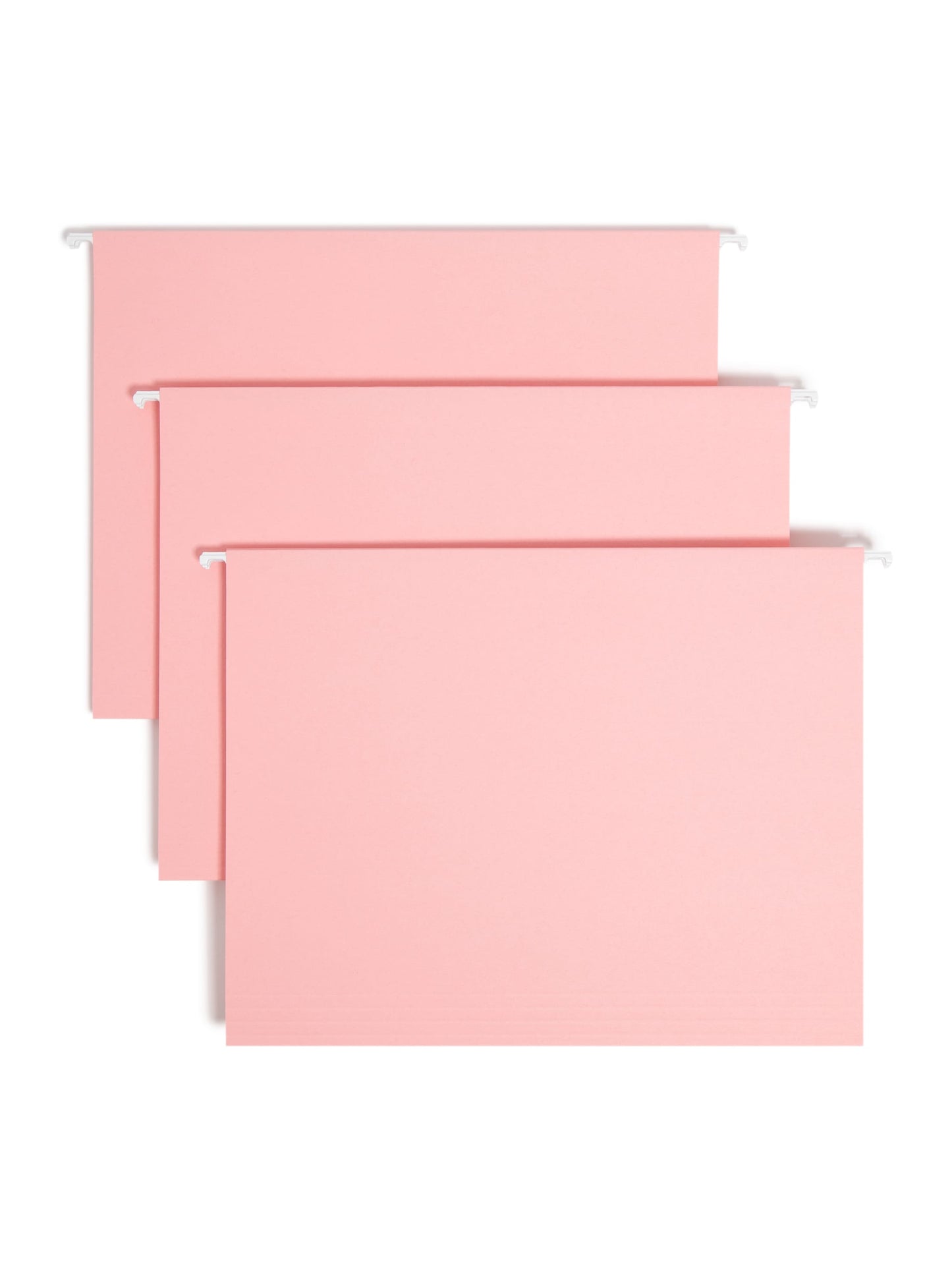 Standard Hanging File Folders with 1/5-Cut Tabs, Pink Color, Letter Size, Set of 25, 086486640664