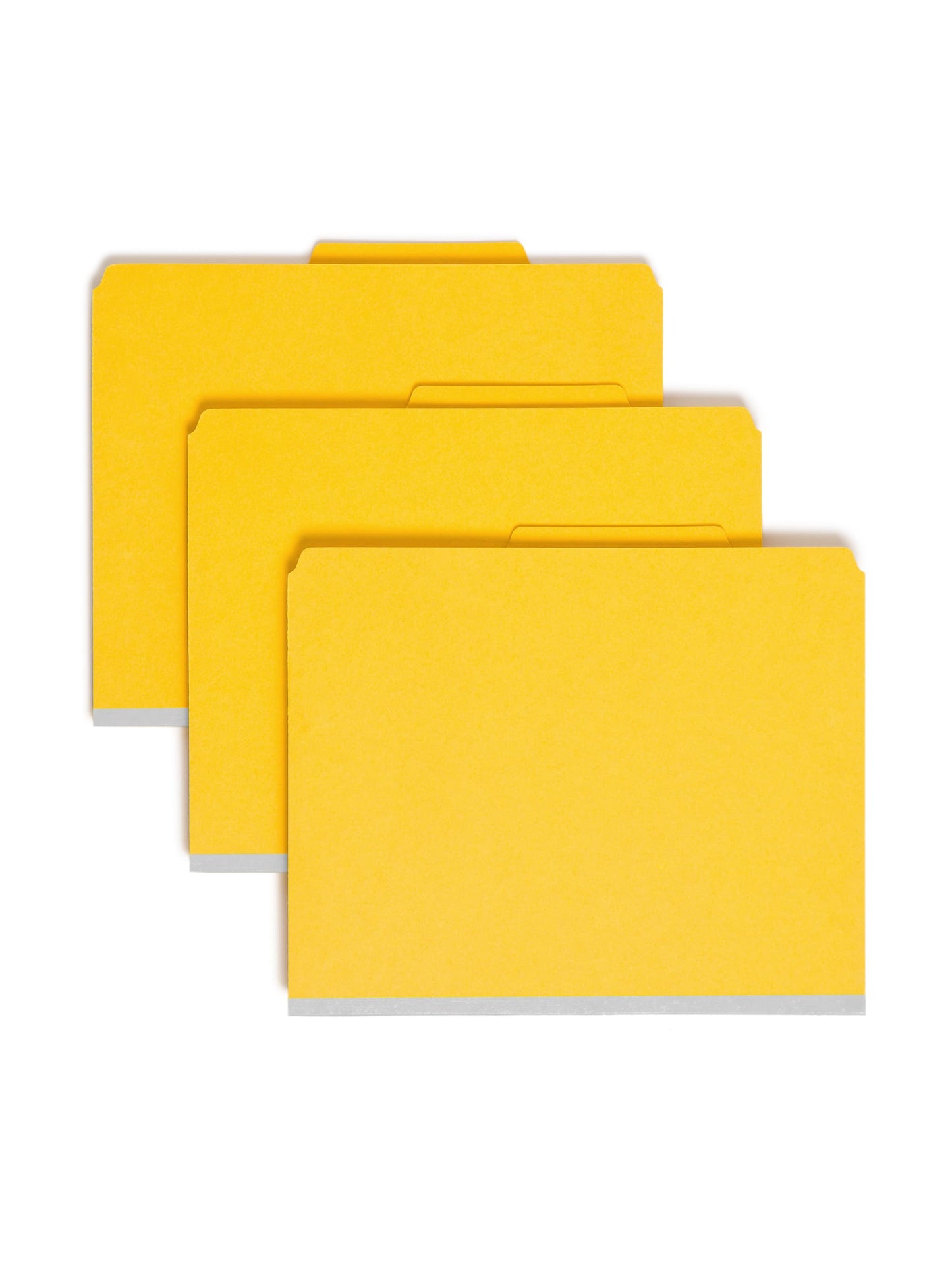 SafeSHIELD® Pressboard Classification File Folders with Pocket Dividers, Yellow Color, Letter Size, 