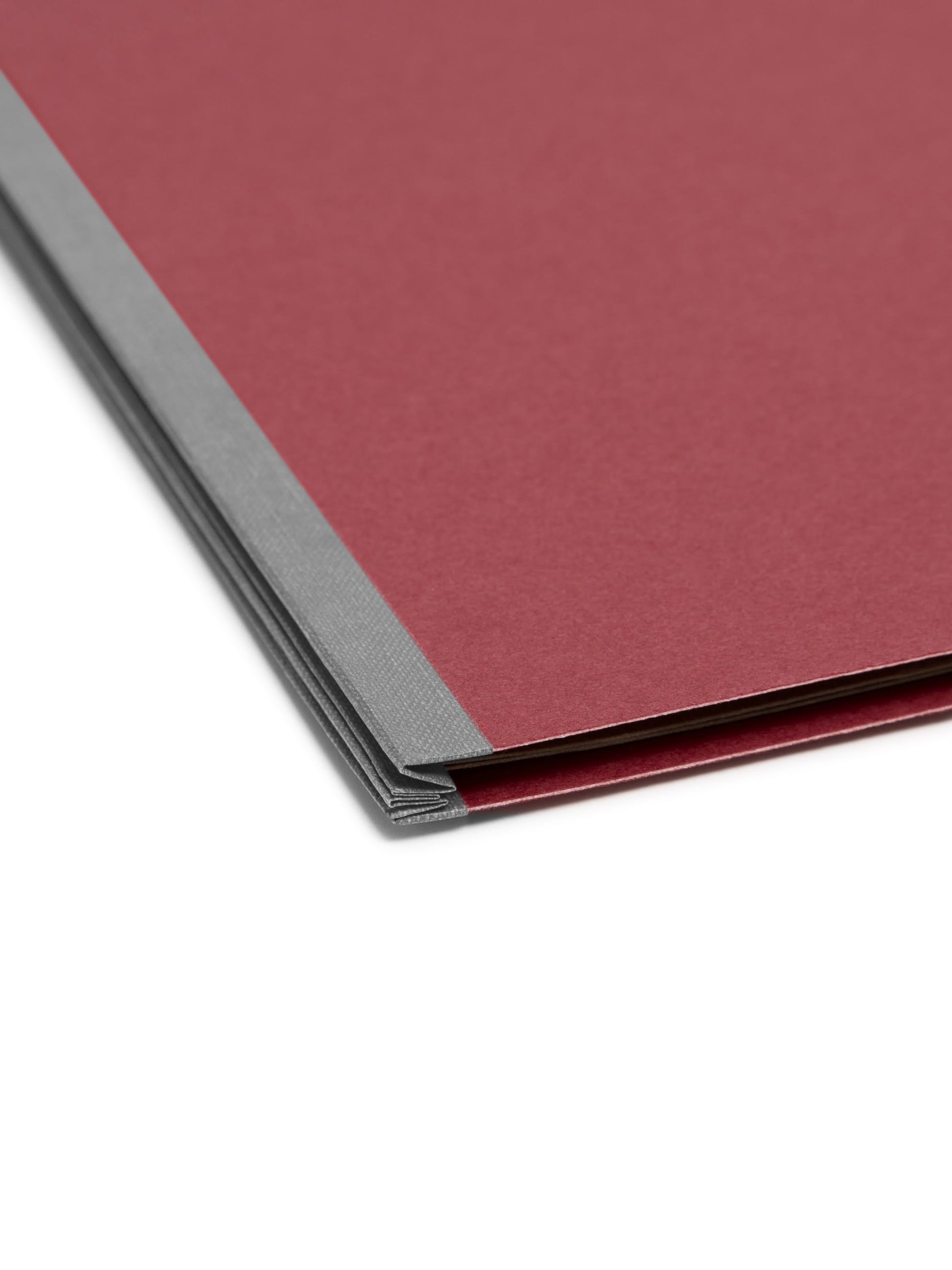 SafeSHIELD® Pressboard Classification File Folders, 1 Divider, 2 inch Expansion, Bright Red Color, Letter Size, 