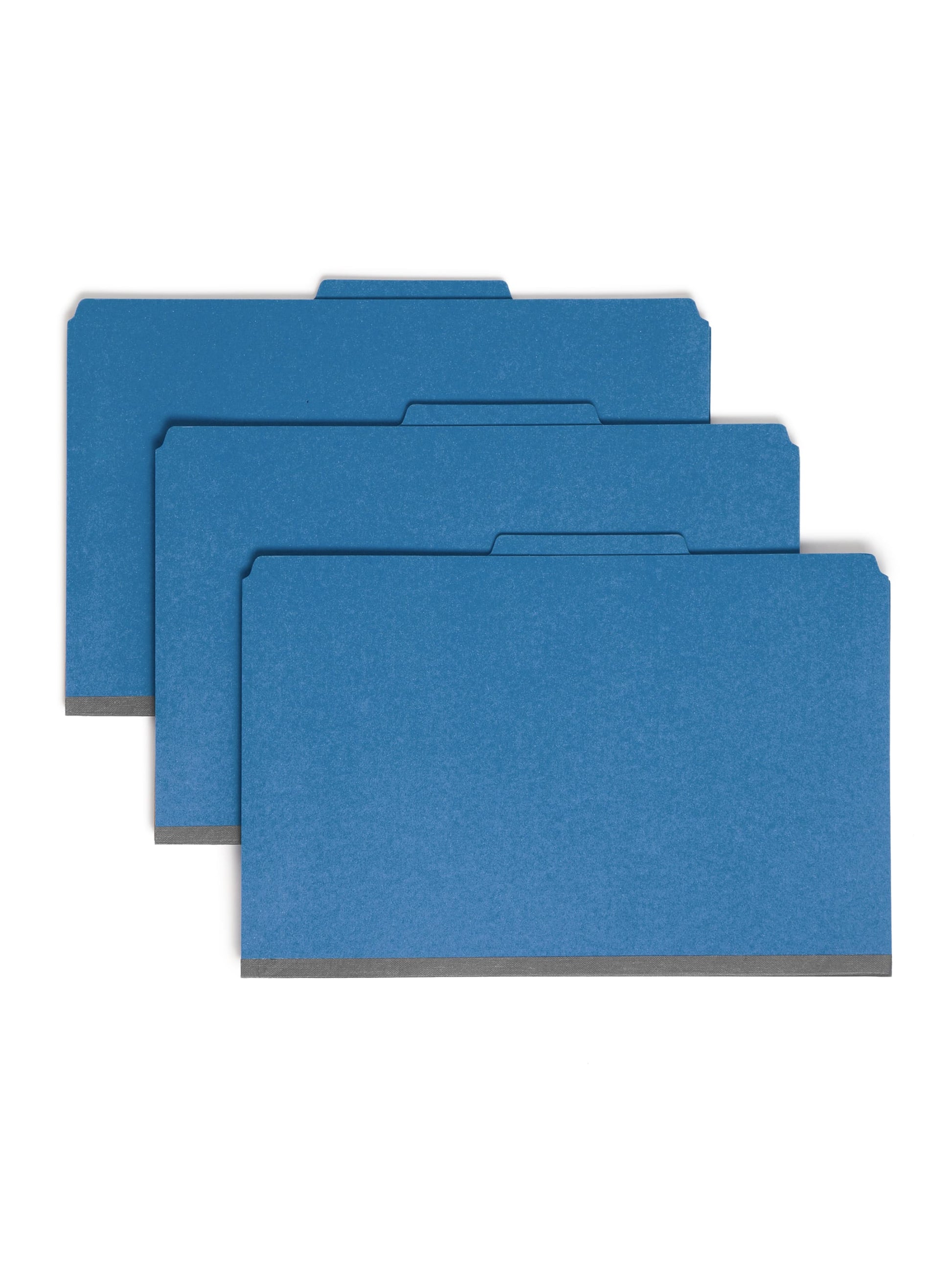 SafeSHIELD® Pressboard Classification File Folders with Pocket Dividers, Dark Blue Color, Legal Size, 