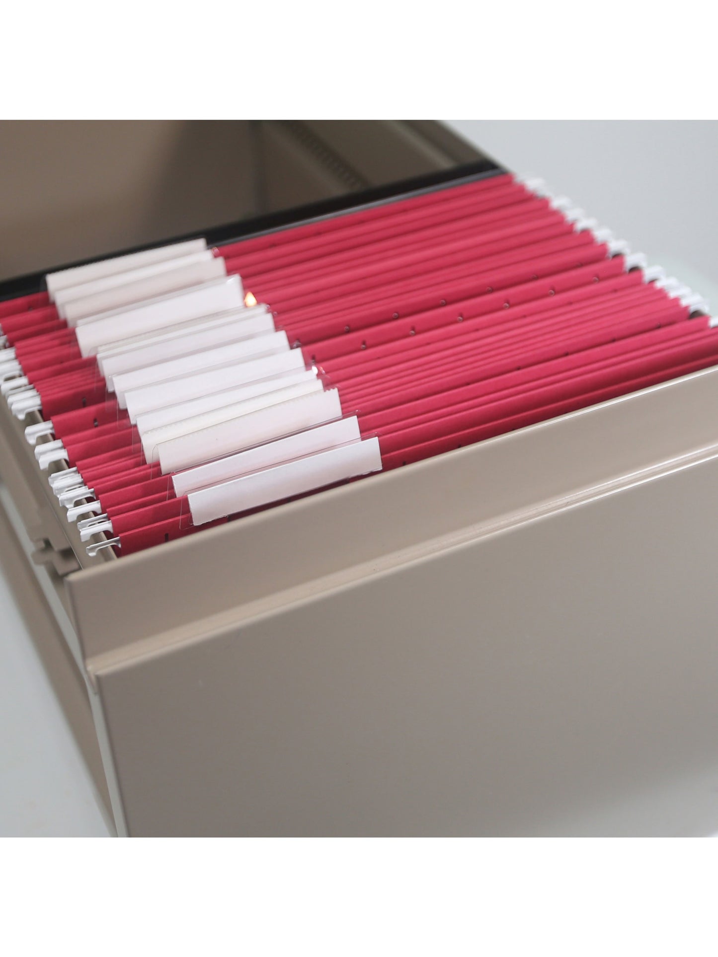 Standard Hanging File Folders with 1/5-Cut Tabs, Red Color, Letter Size, Set of 25, 086486640671