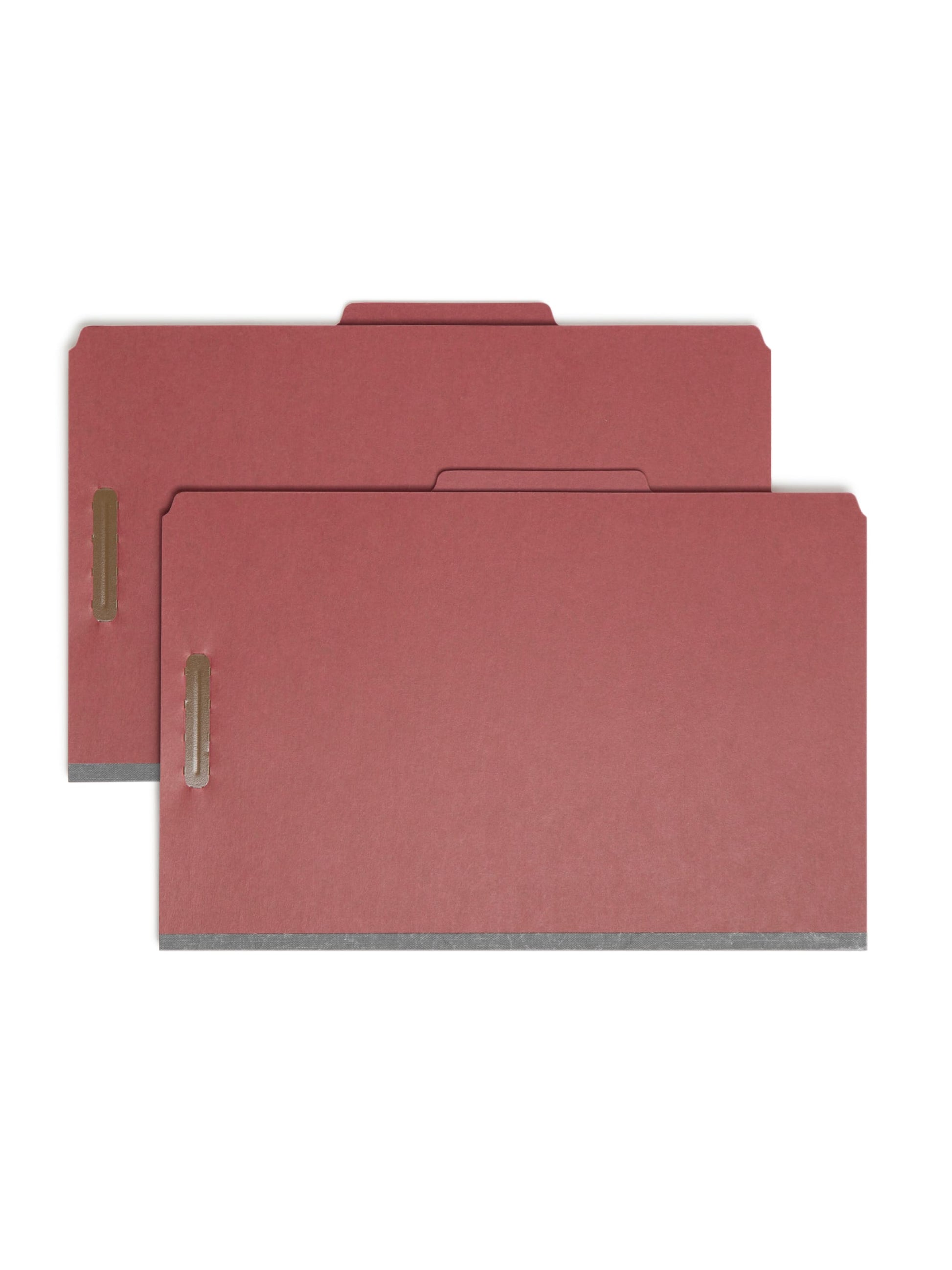 Pressboard Classification File Folders, 1 Divider, 2 inch Expansion, Red Color, Legal Size, 