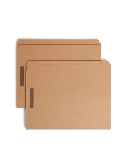 Reinforced Tab Fastener File Folders, Straight-Cut Tab, 2 Fasteners, Kraft Color, Letter Size, Set of 50, 086486148139