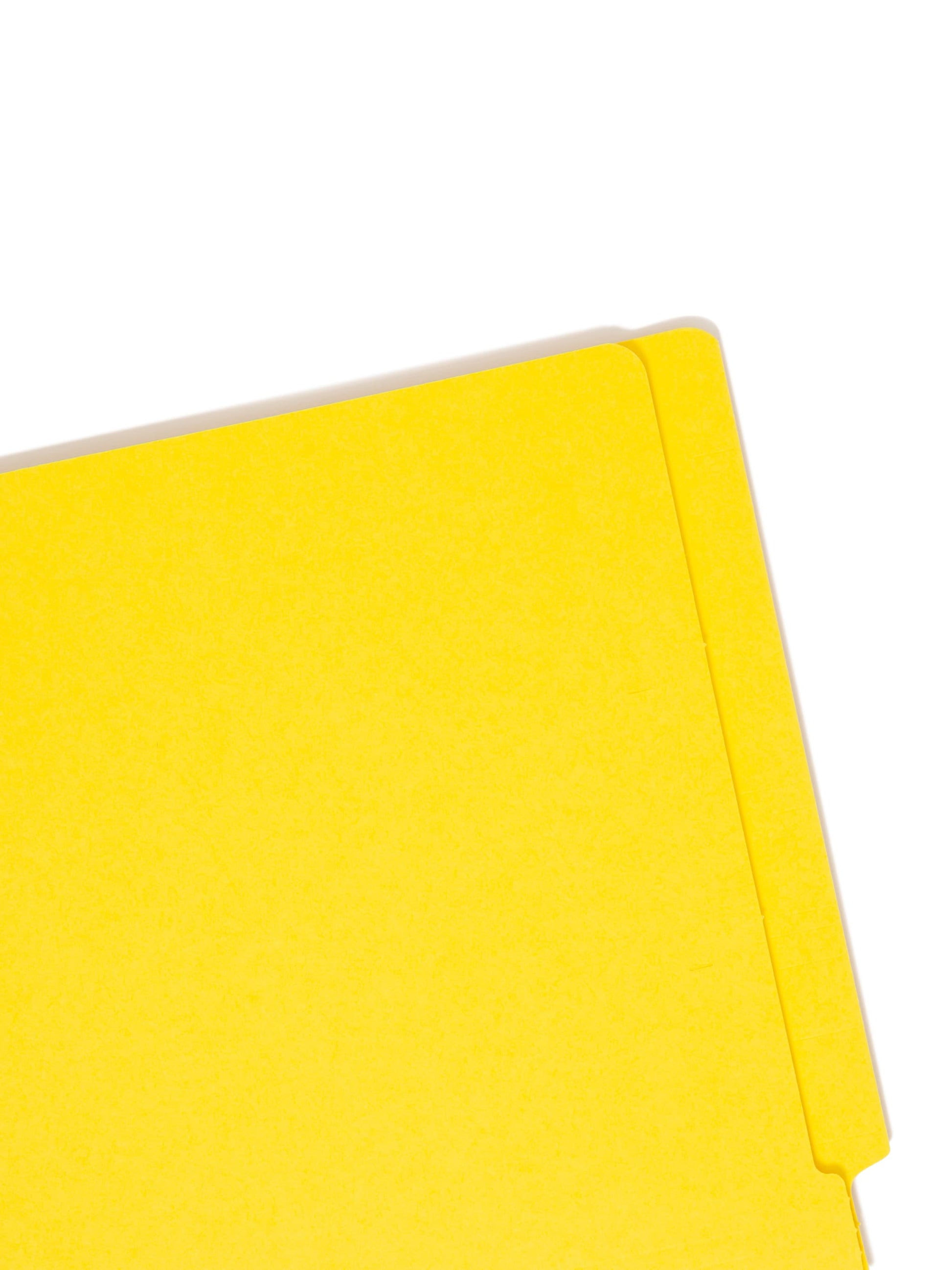 Shelf-Master® Reinforced End Tab Fastener File Folders, Straight-Cut Tab, Yellow Color, Letter Size, Set of 50, 086486259408