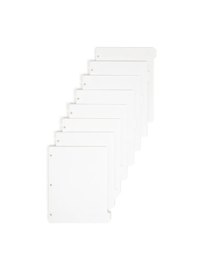 Three-Ring Binder Index Dividers, 8 Sets of 5 Dividers Each, 1/8-Cut Tabs, White Color, Letter Size, Set of 0, 30086486894181