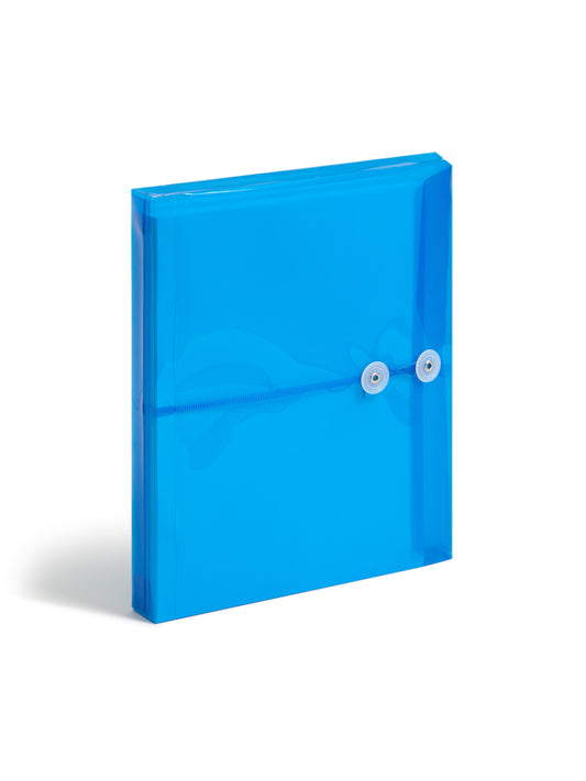 Side Load Poly Envelopes with String Tie Closure, 1-1/4 Inch Expansion, Blue Color, Letter Size, Set of 1, 086486895224