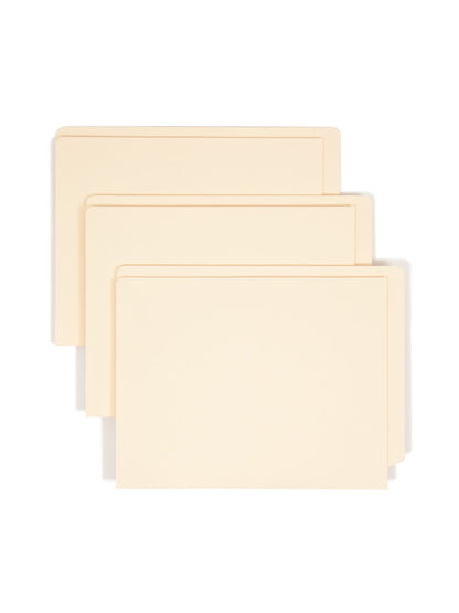 Shelf-Master® Reinforced Tab End Tab Pocket File Folders, Straight-Cut Tab, 1 Pocket, Manila Color, Letter Size, Set of 50, 086486241151