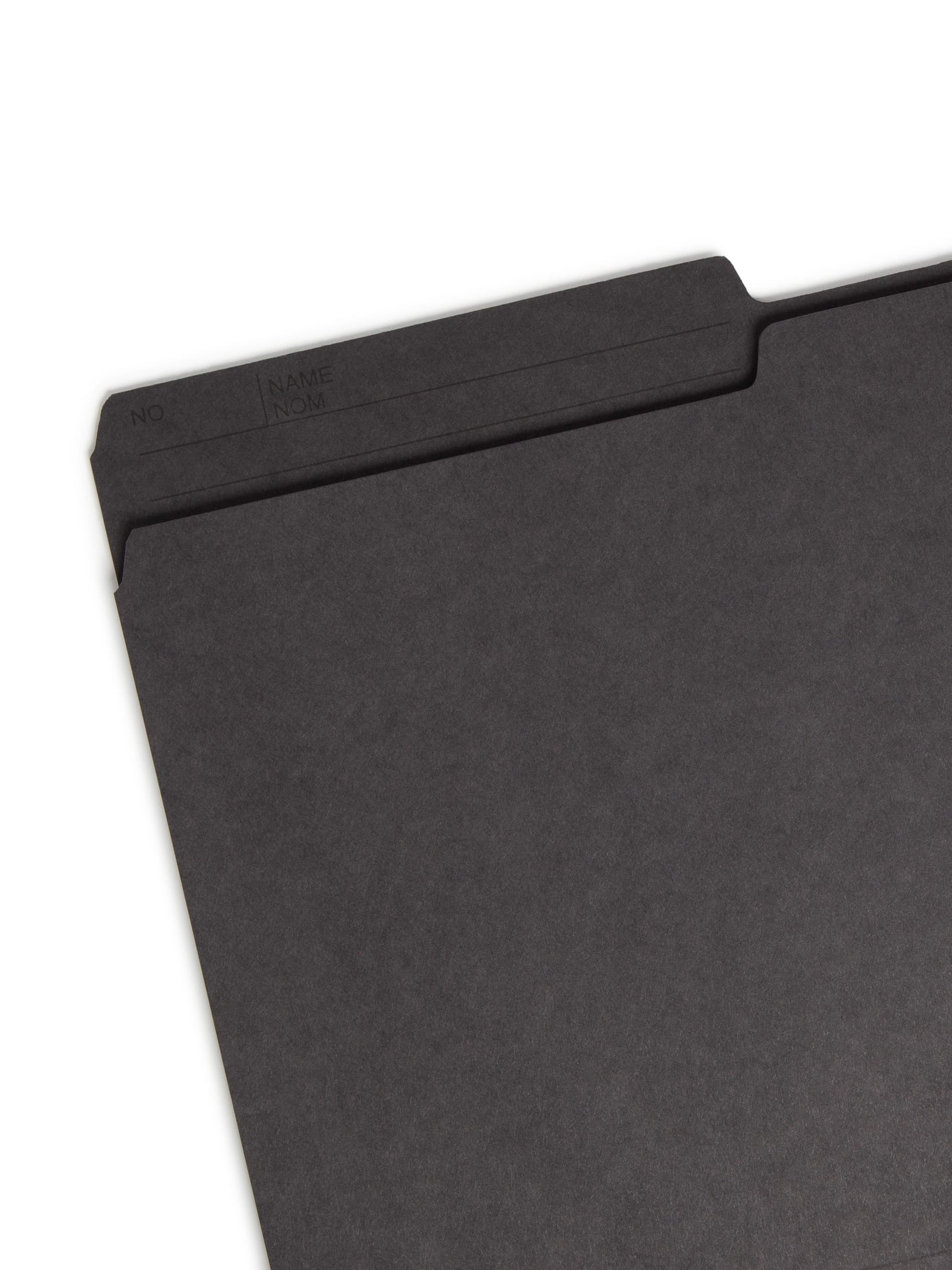 Reversible Printed Tab File Folders, 1/2-Cut Tab, Black Color, Letter Size, Set of 100, 086486103640