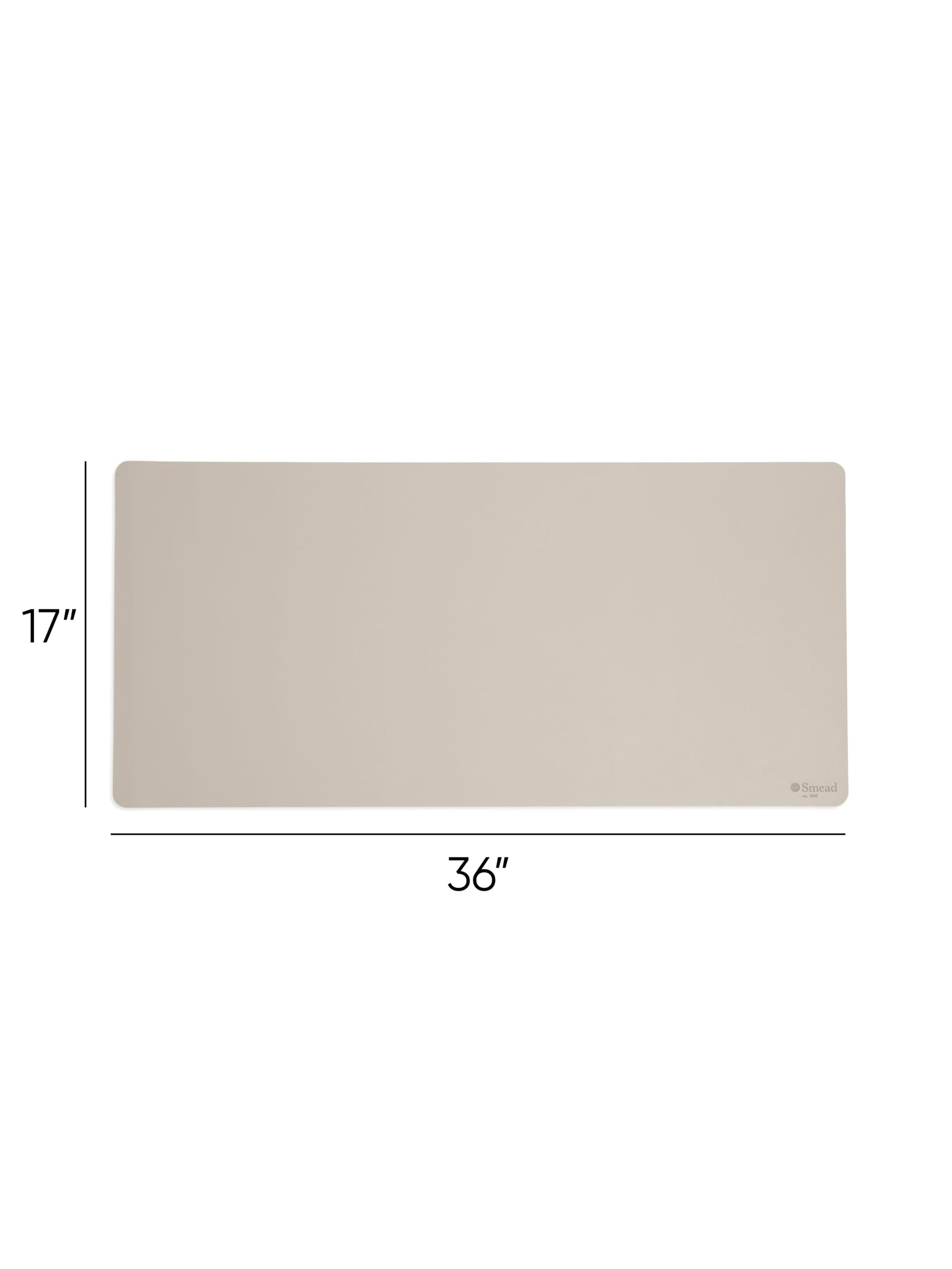 Vegan Leather Desk Pad, Sandstone Color, 36"X17" Size, 086486648264