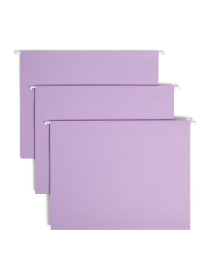 Standard Hanging File Folders with 1/5-Cut Tabs, Lavender Color, Letter Size, Set of 25, 086486640640