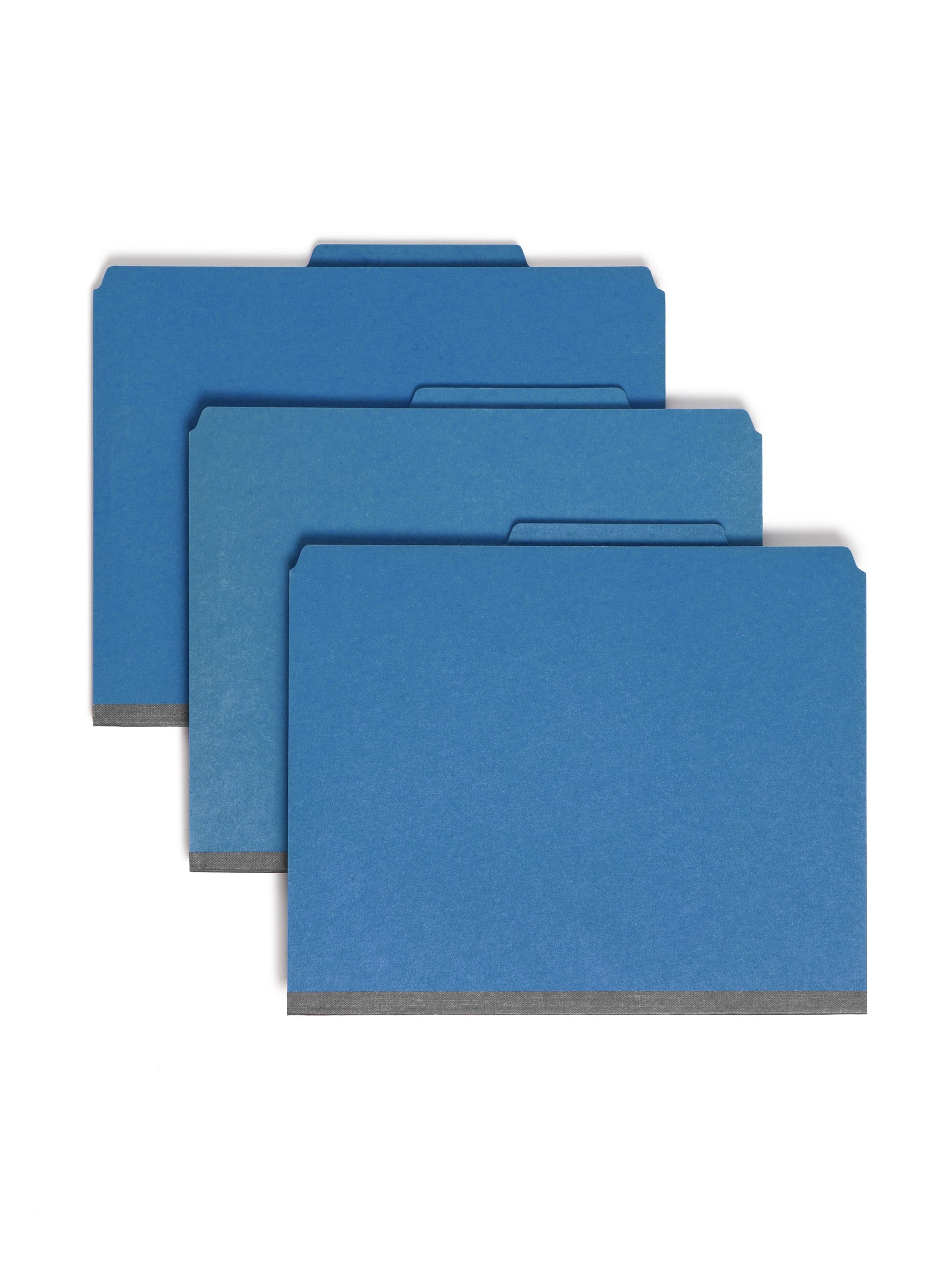 SafeSHIELD® Pressboard Classification File Folders with Pocket Dividers, Dark Blue Color, Letter Size, 