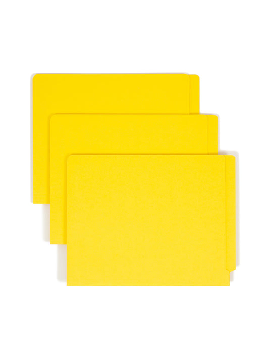 Shelf-Master® Reinforced End Tab Fastener File Folders, Straight-Cut Tab, Yellow Color, Letter Size, Set of 50, 086486259408