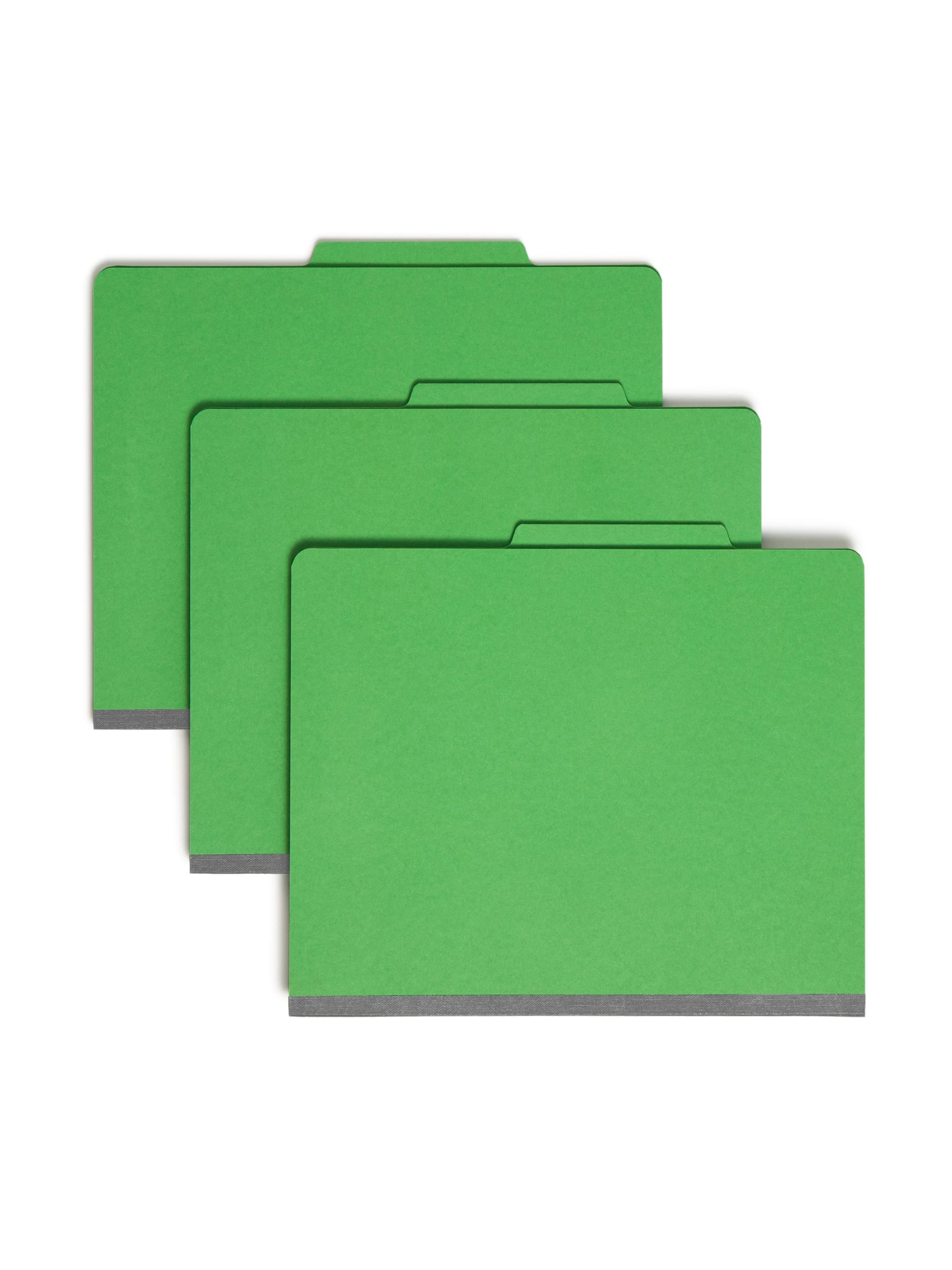 Classification File Folders, 1 Divider, 2 inch Expansion, Green Color, Letter Size, 