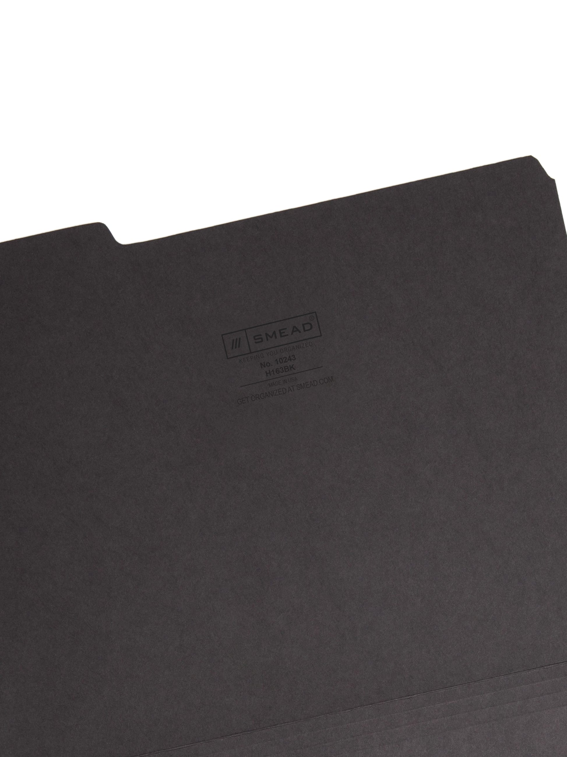 Interior File Folders, Black Color, Letter Size, Set of 100, 086486102438