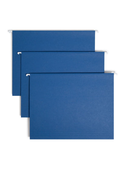 Standard Hanging File Folders with 1/5-Cut Tabs, Navy Color, Letter Size, Set of 25, 086486640572