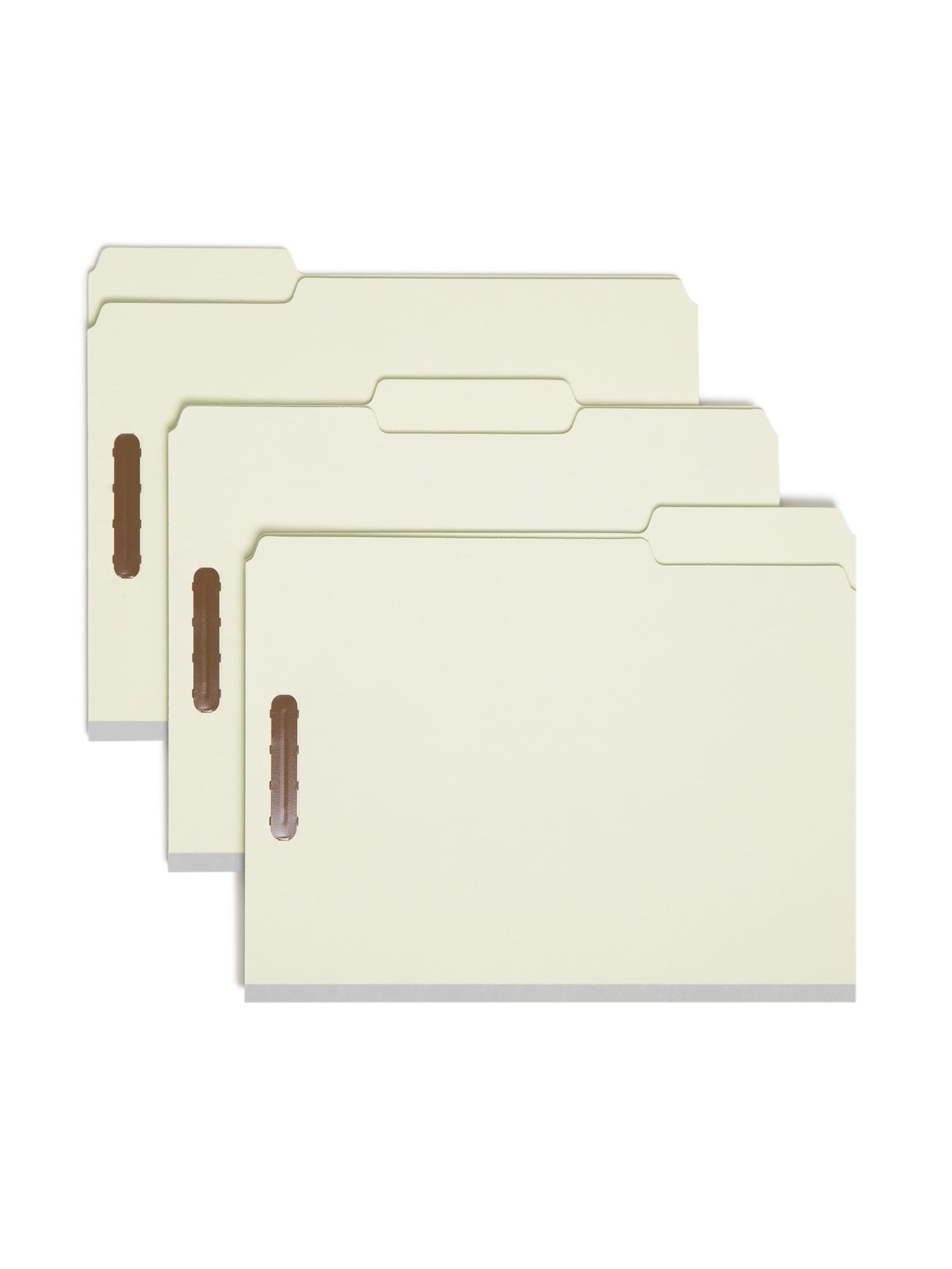 Pressboard Fastener File Folders, 3 inch Expansion, Gray/Green Color, Letter Size, 