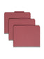 SafeSHIELD® Pressboard Classification File Folders with Pocket Dividers, Red Color, Letter Size, 