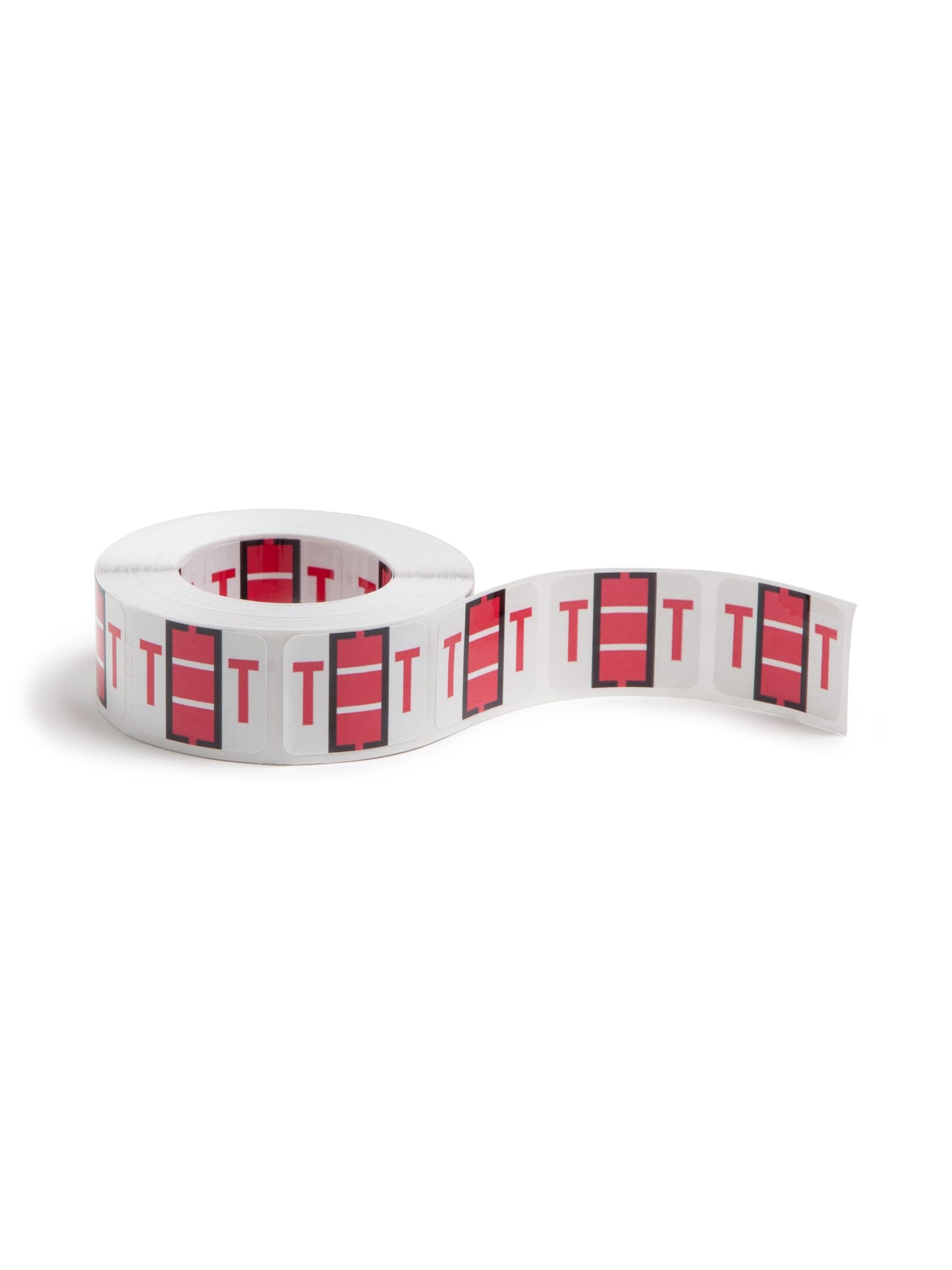 BCCR Bar Style Color-Coded Alphabetic Labels, A-Z Rolls, Red Color, 1-1/4" X 1" Size, 