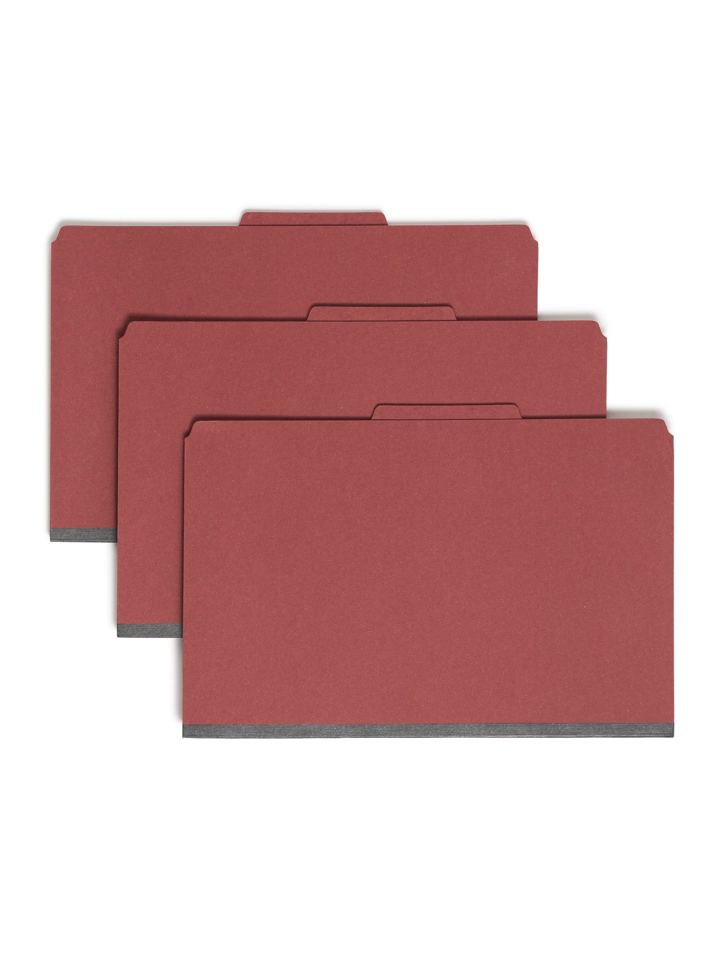 SafeSHIELD® Pressboard Classification File Folders with Pocket Dividers, Red Color, Legal Size, 
