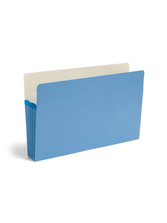 File Pockets, 5-1/4 inch Expansion, Straight-Cut Tab, Blue Color, Legal Size, Set of 10, 30086486742352