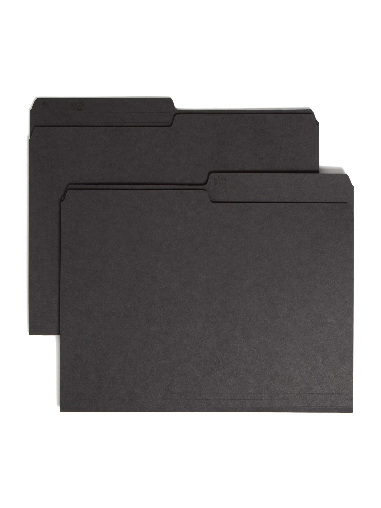 Reversible Printed Tab File Folders, 1/2-Cut Tab, Black Color, Letter Size, Set of 100, 086486103640