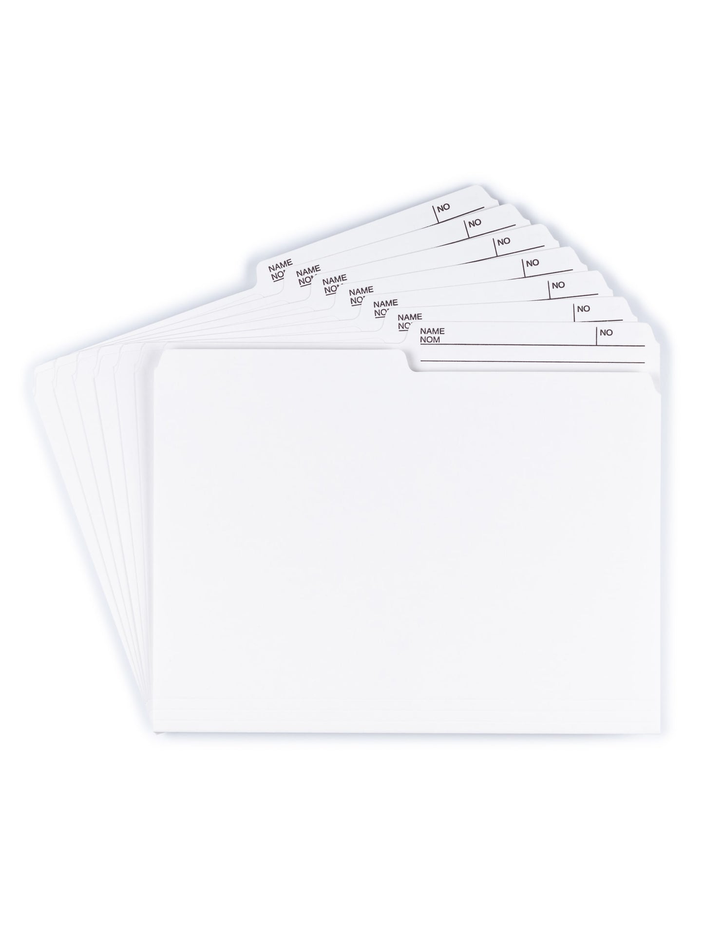 Reversible Printed Tab File Folders, 1/2-Cut Tab, Ivory Color, Letter Size, Set of 100, 086486103480