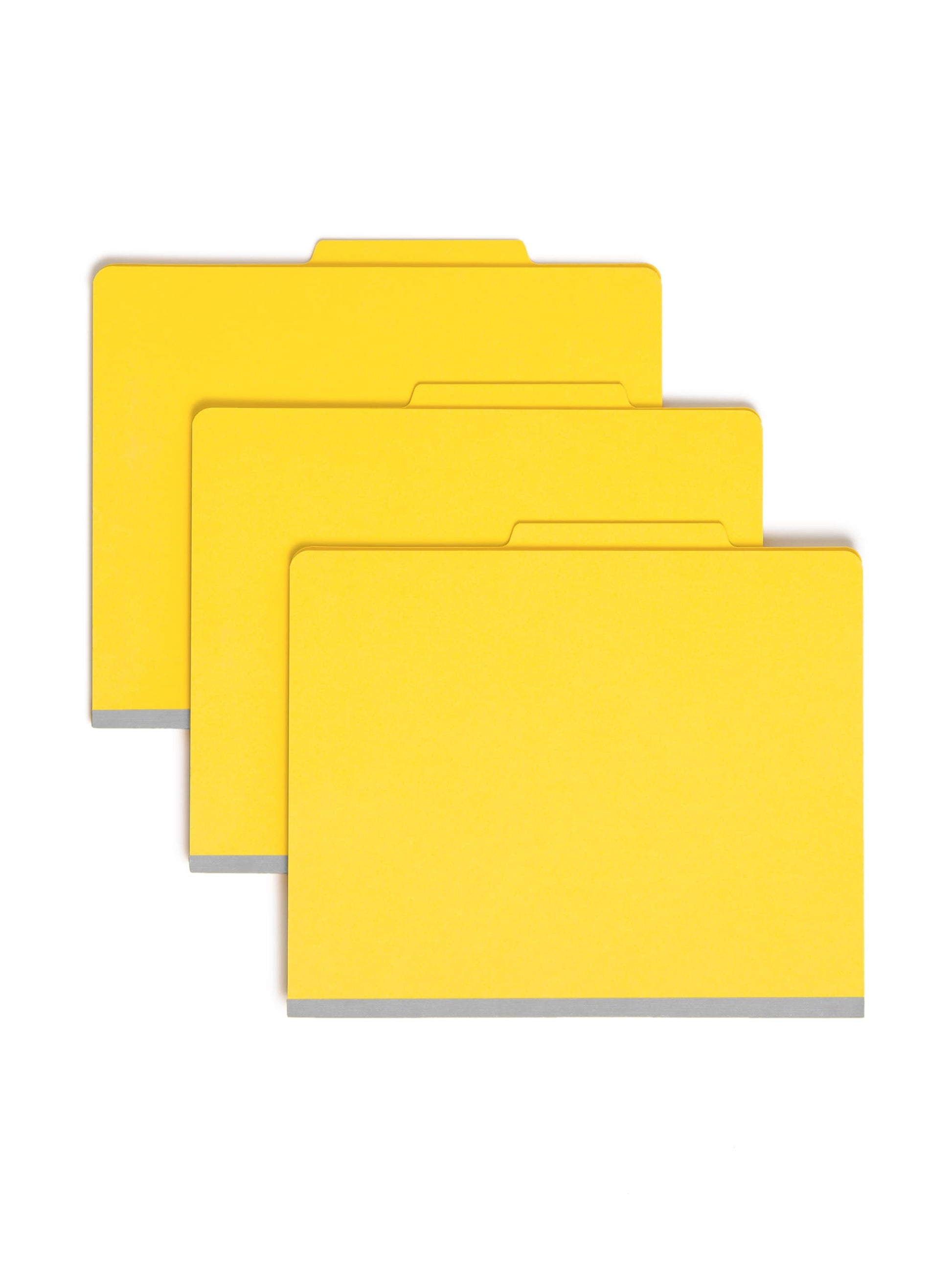 Classification File Folders, 1 Divider, 2 inch Expansion, Yellow Color, Letter Size, 