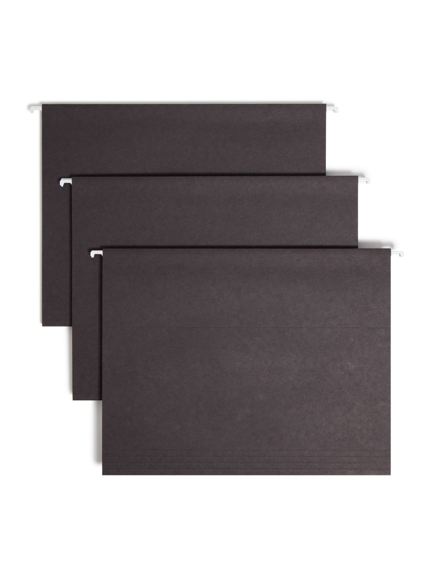 Standard Hanging File Folders with 1/5-Cut Tabs, Black Color, Letter Size, Set of 25, 086486640626
