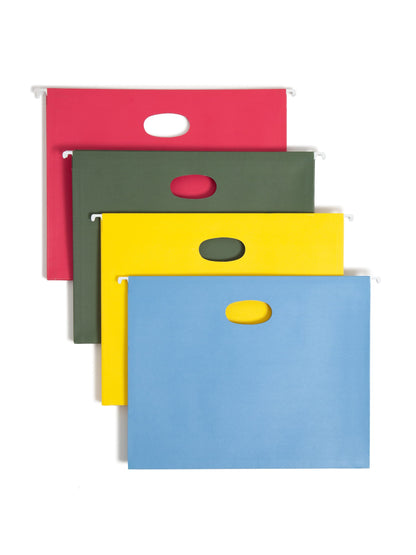 Hanging File Pockets with Full-Height Gusset, 3.5 Inch Expansion , Assorted Colors Color, Letter Size, Set of 1, 086486642910