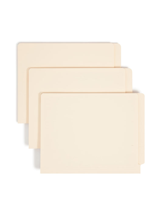 Shelf-Master® Reinforced Tab End Tab File Folders, Straight-Cut Tab, Manila Color, Letter Size, Set of 50, 086486242103