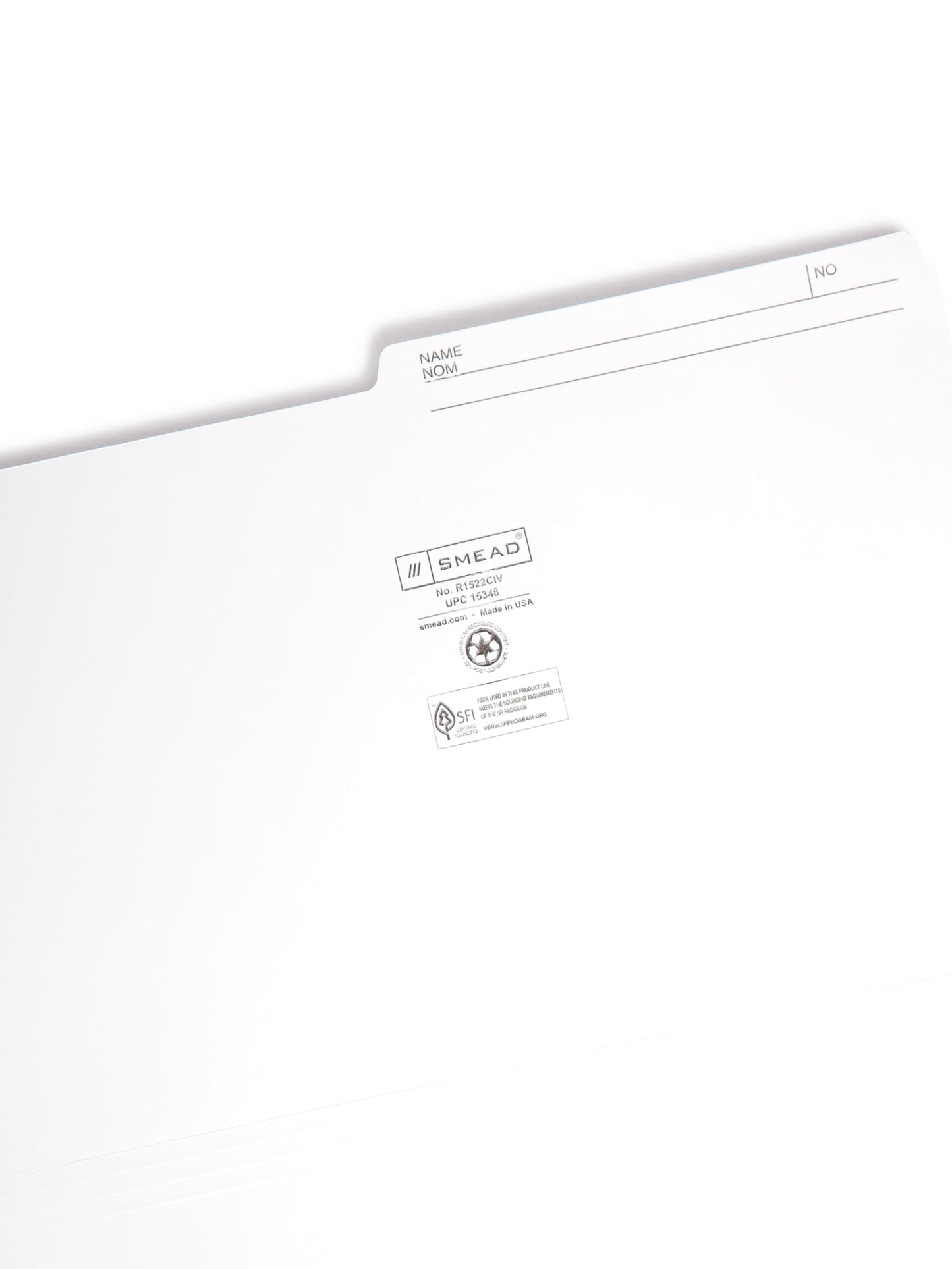 Reversible Printed Tab File Folders, 1/2-Cut Tab, Ivory Color, Legal Size, Set of 100, 086486153485