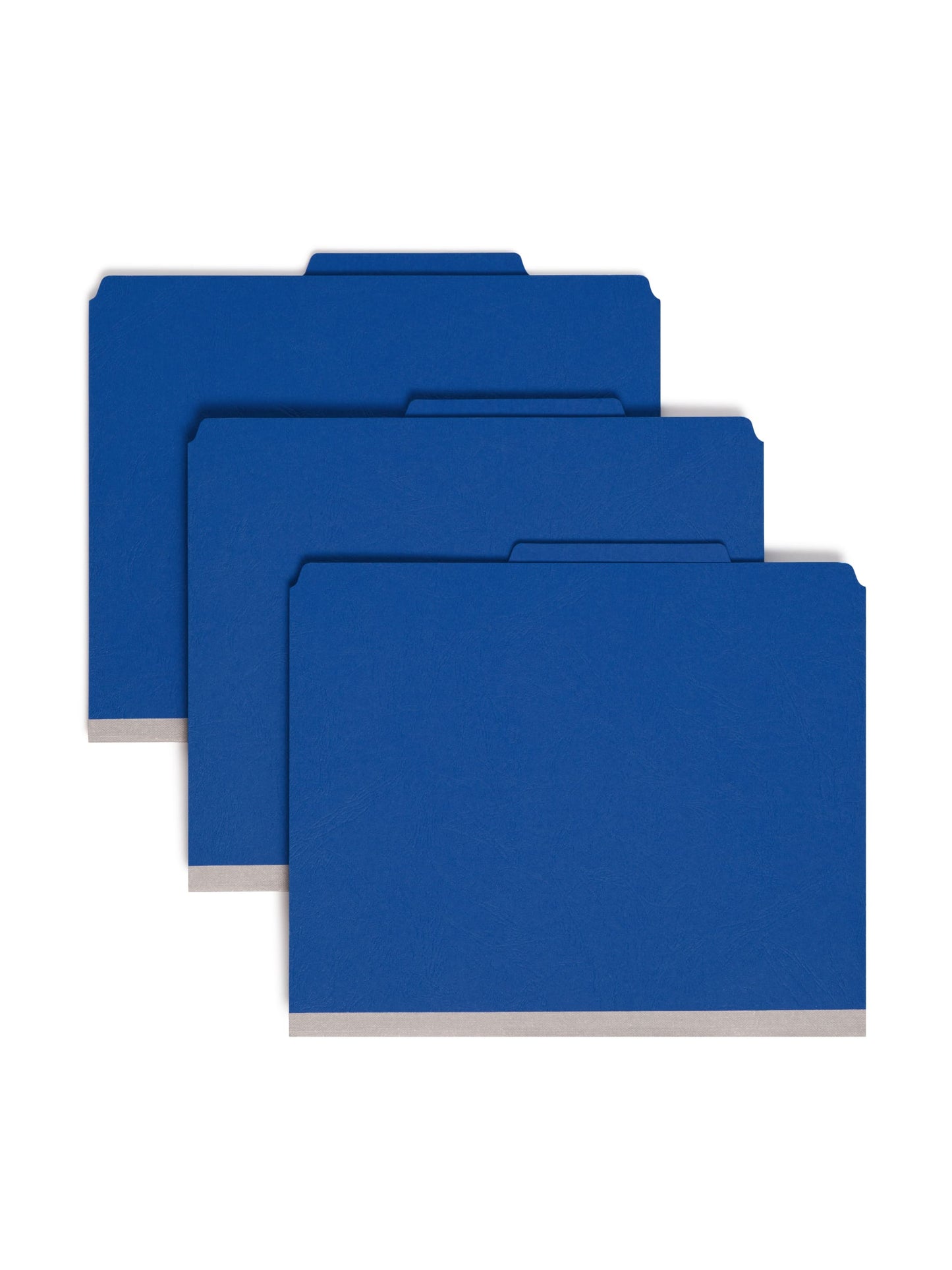 SafeSHIELD® Premium Pressboard Classification File Folders, 2 Dividers, 2 inch Expansion, 2/5-Cut Tab, Dark Blue Color, Letter Size, 