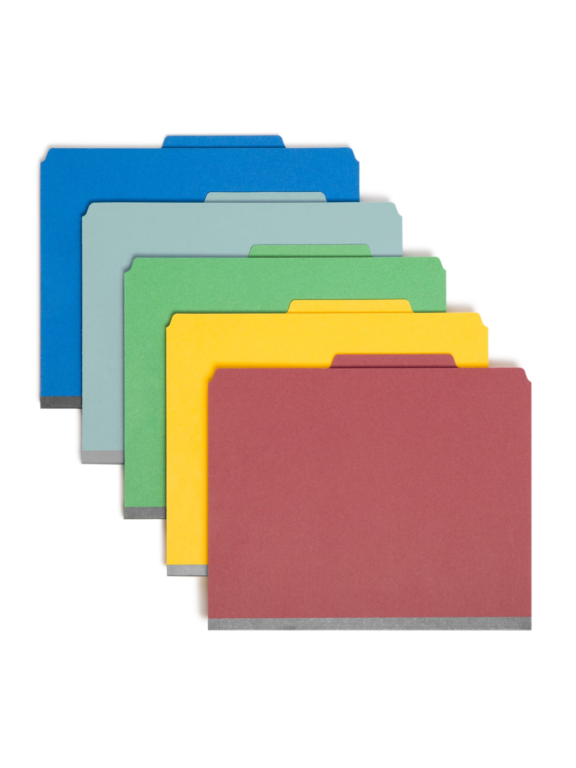 SafeSHIELD® Pressboard Classification File Folders, 2 Dividers, 2 inch Expansion, 2/5-Cut Tab, Assorted Colors Color, Letter Size, 