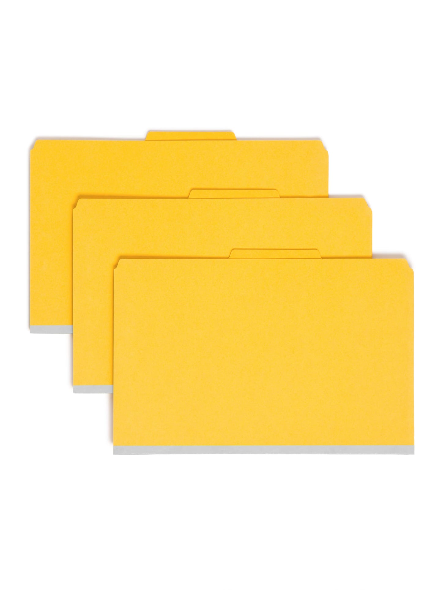 SafeSHIELD® Pressboard Classification File Folders with Pocket Dividers, Yellow Color, Legal Size, 