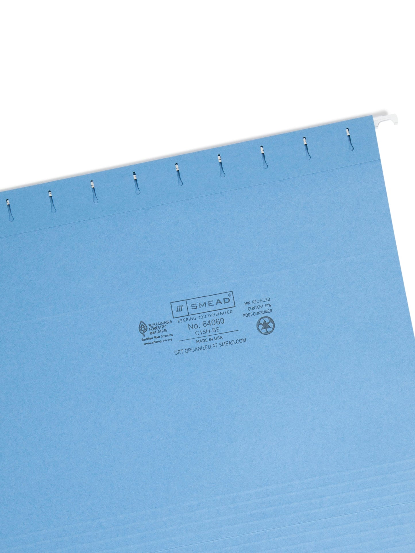 Standard Hanging File Folders with 1/5-Cut Tabs, Blue Color, Letter Size, Set of 25, 086486640602