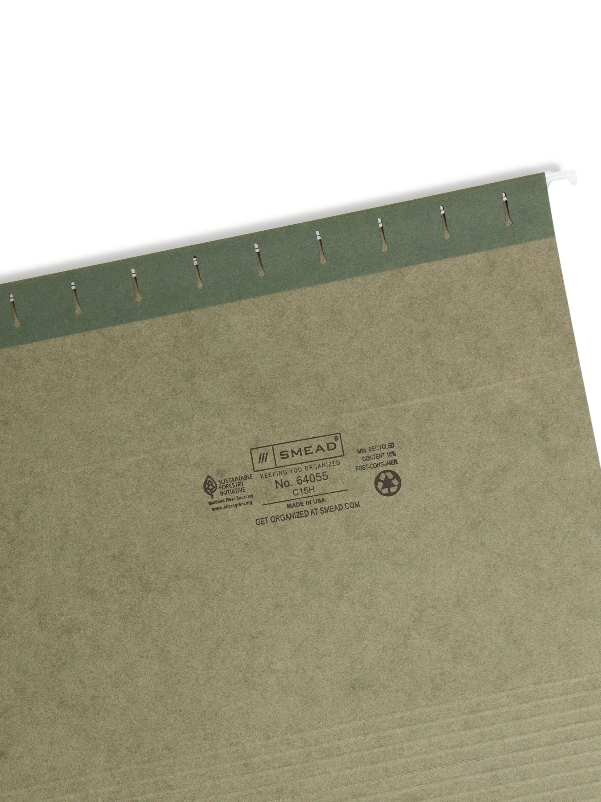 Standard Hanging File Folders with 1/5-Cut Tabs, Standard Green Color, Letter Size, Set of 25, 086486640558