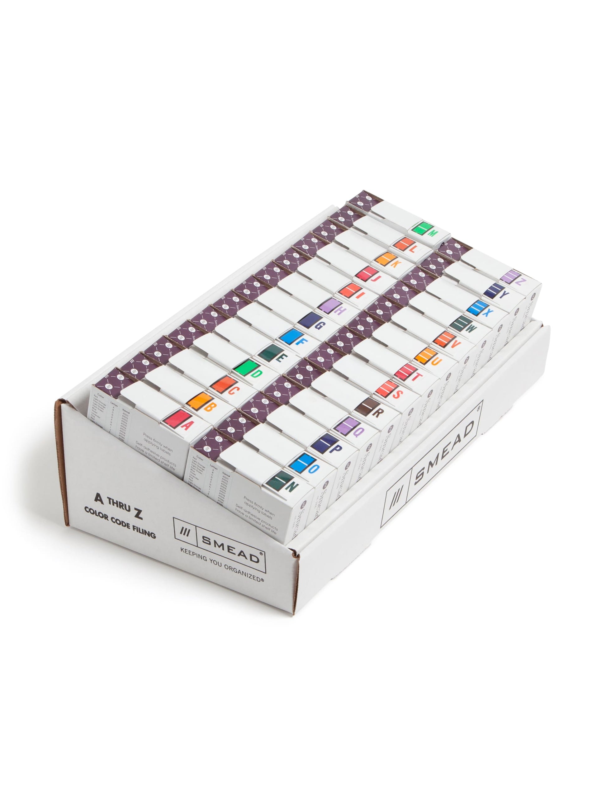 BCCR Bar Style Color-Coded Alphabetic Labels, A-Z Rolls, Assorted Colors Color, 1-1/4" X 1" Size, 