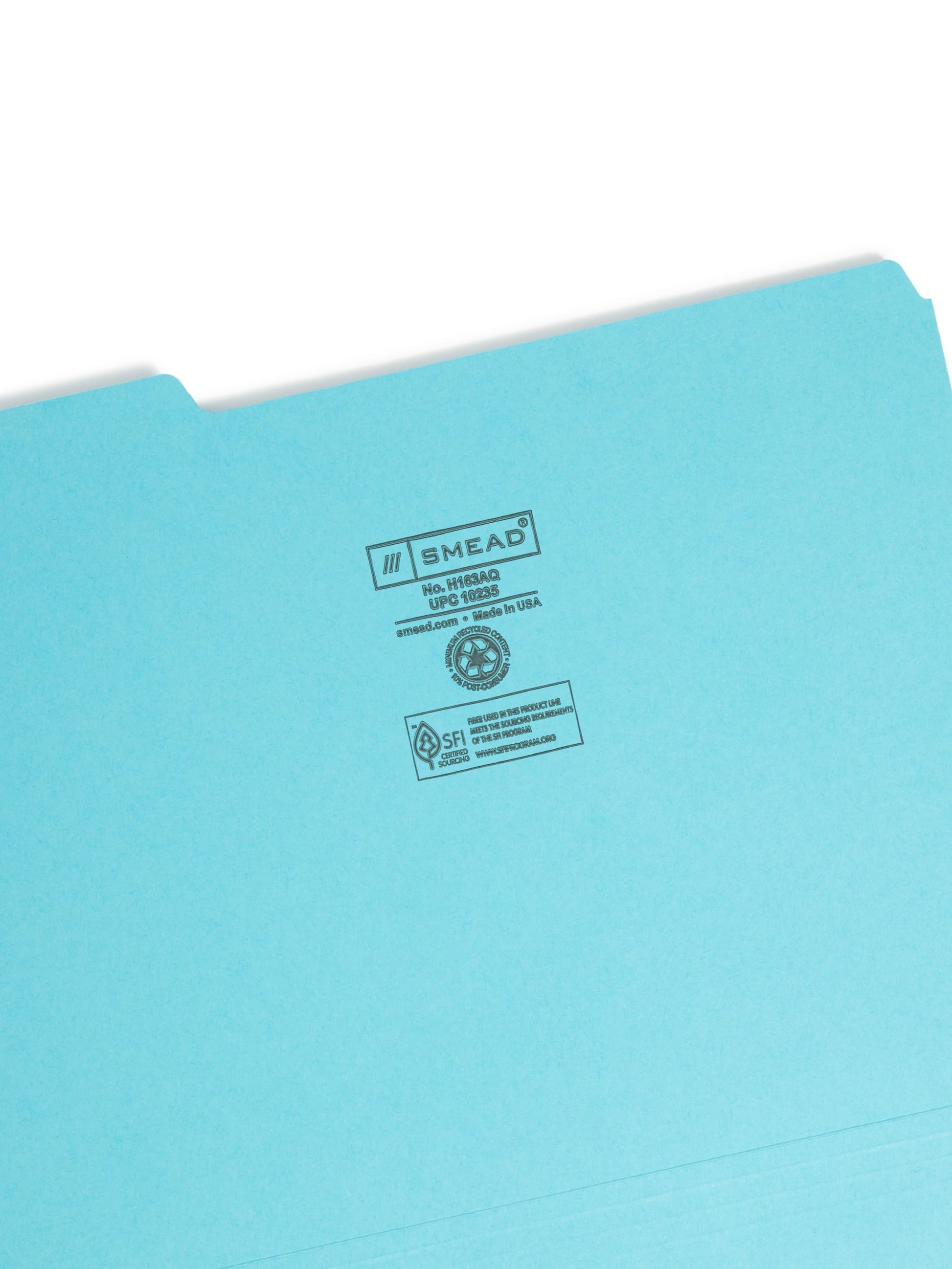 Interior File Folders, Aqua Color, Letter Size, Set of 100, 086486102353