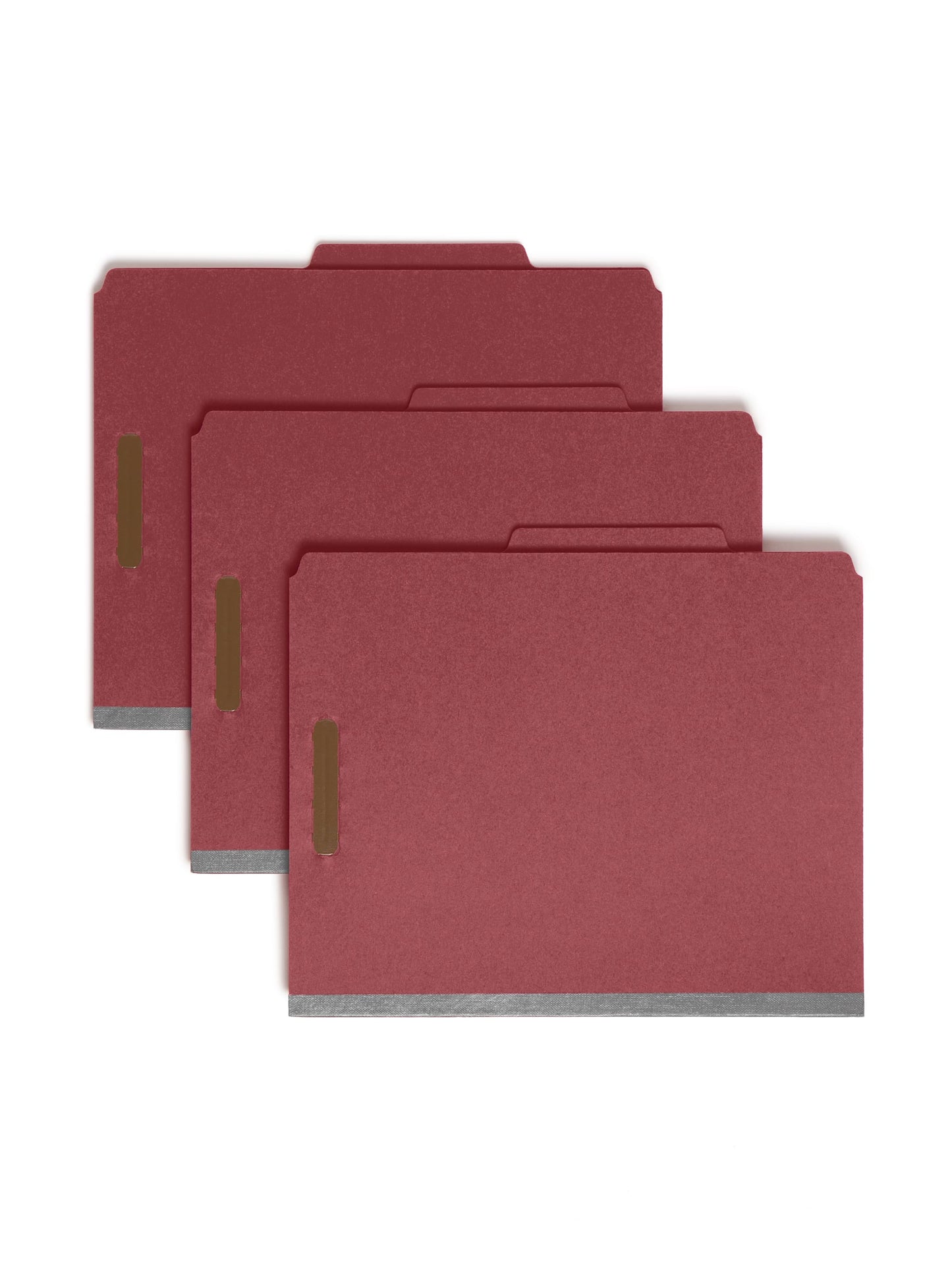 Pressboard Classification File Folders, 2 Dividers, 2 inch Expansion, Bright Red Color, Letter Size, 