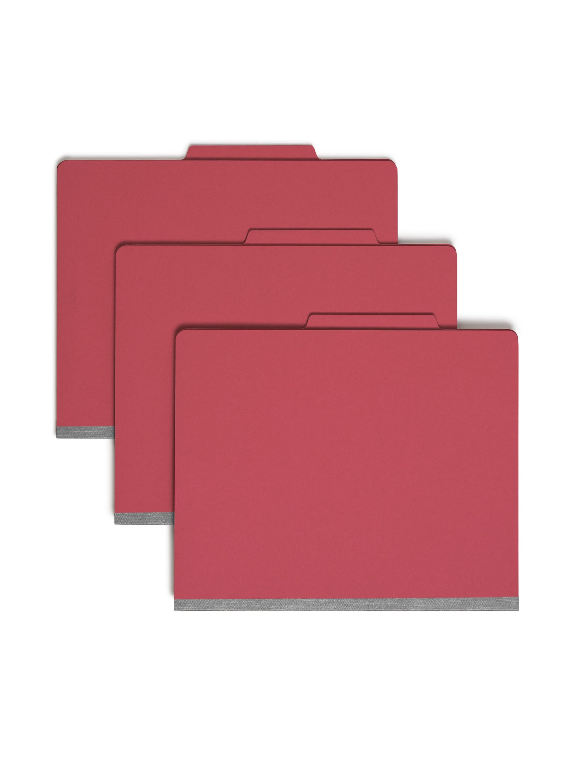 Classification File Folders, 1 Divider, 2 inch Expansion, Red Color, Letter Size, 