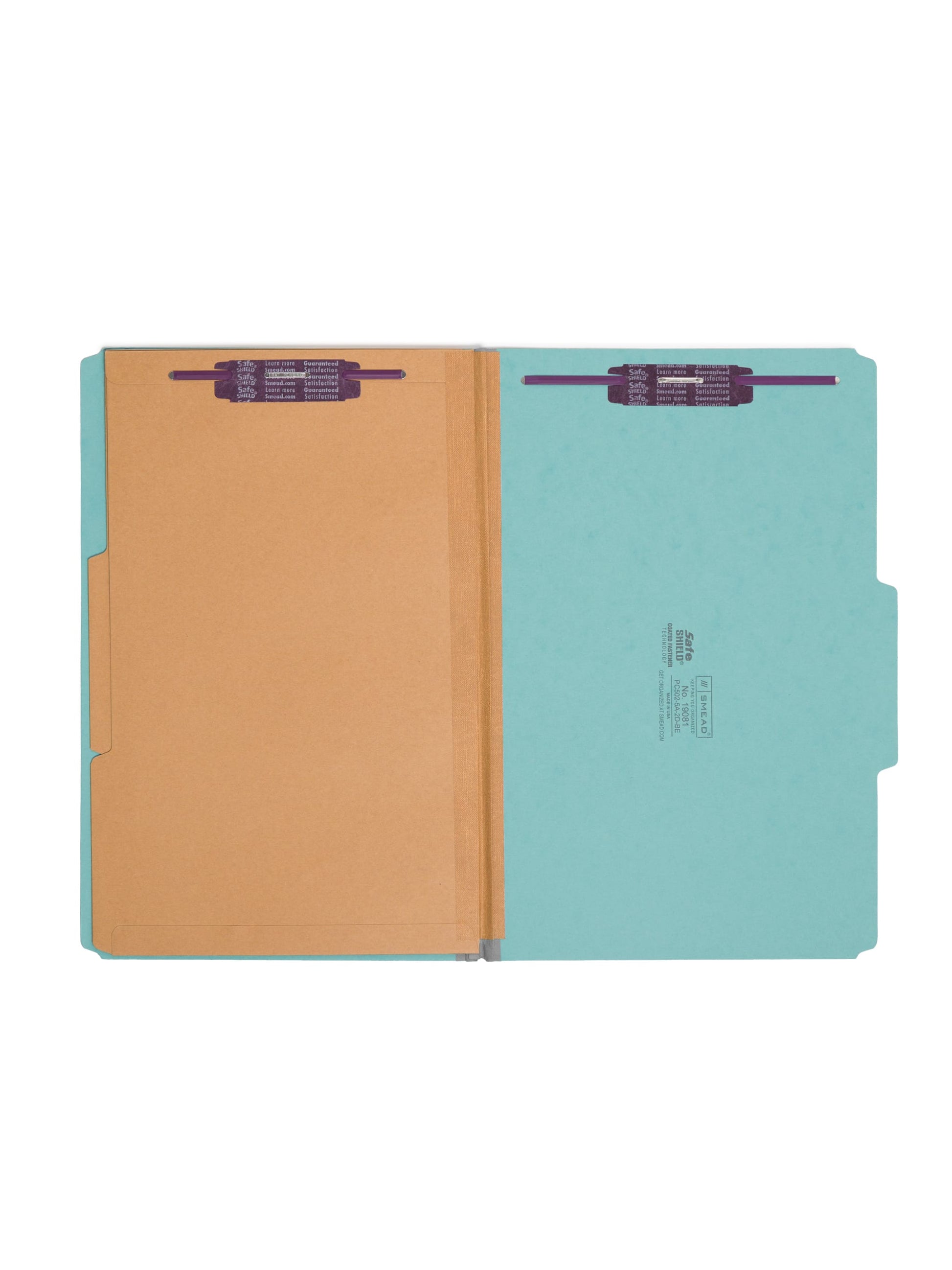 SafeSHIELD® Pressboard Classification File Folders with Pocket Dividers, Blue Color, Legal Size, 