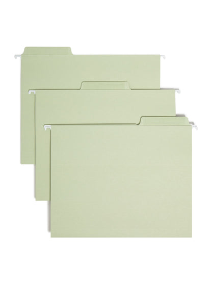 Erasable FasTab® Hanging File Folders, Moss Green Color, Letter Size, Set of 20, 086486640329