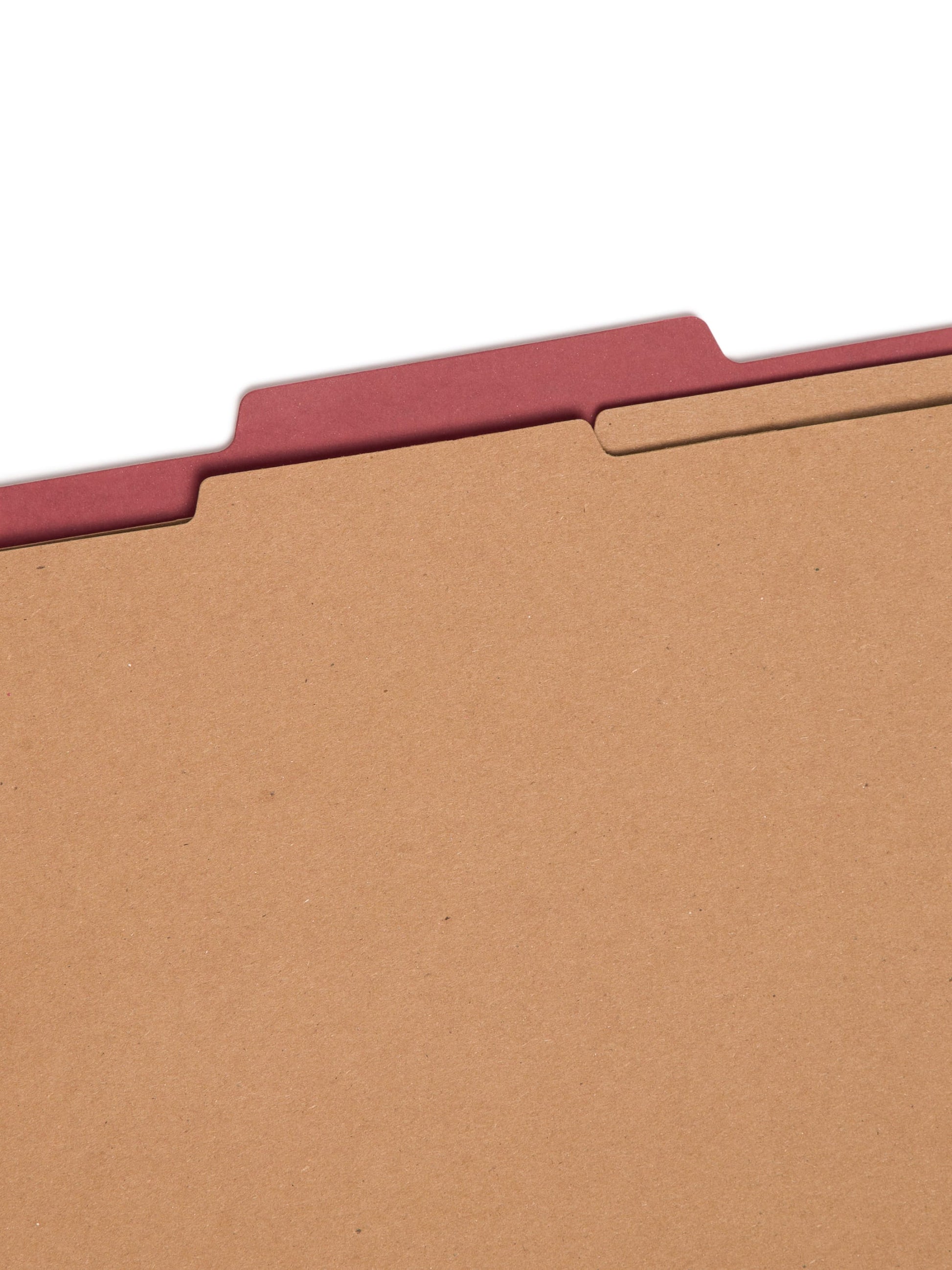 Pressboard Classification File Folders, 2 Dividers, 2 inch Expansion, Red Color, Letter Size, 