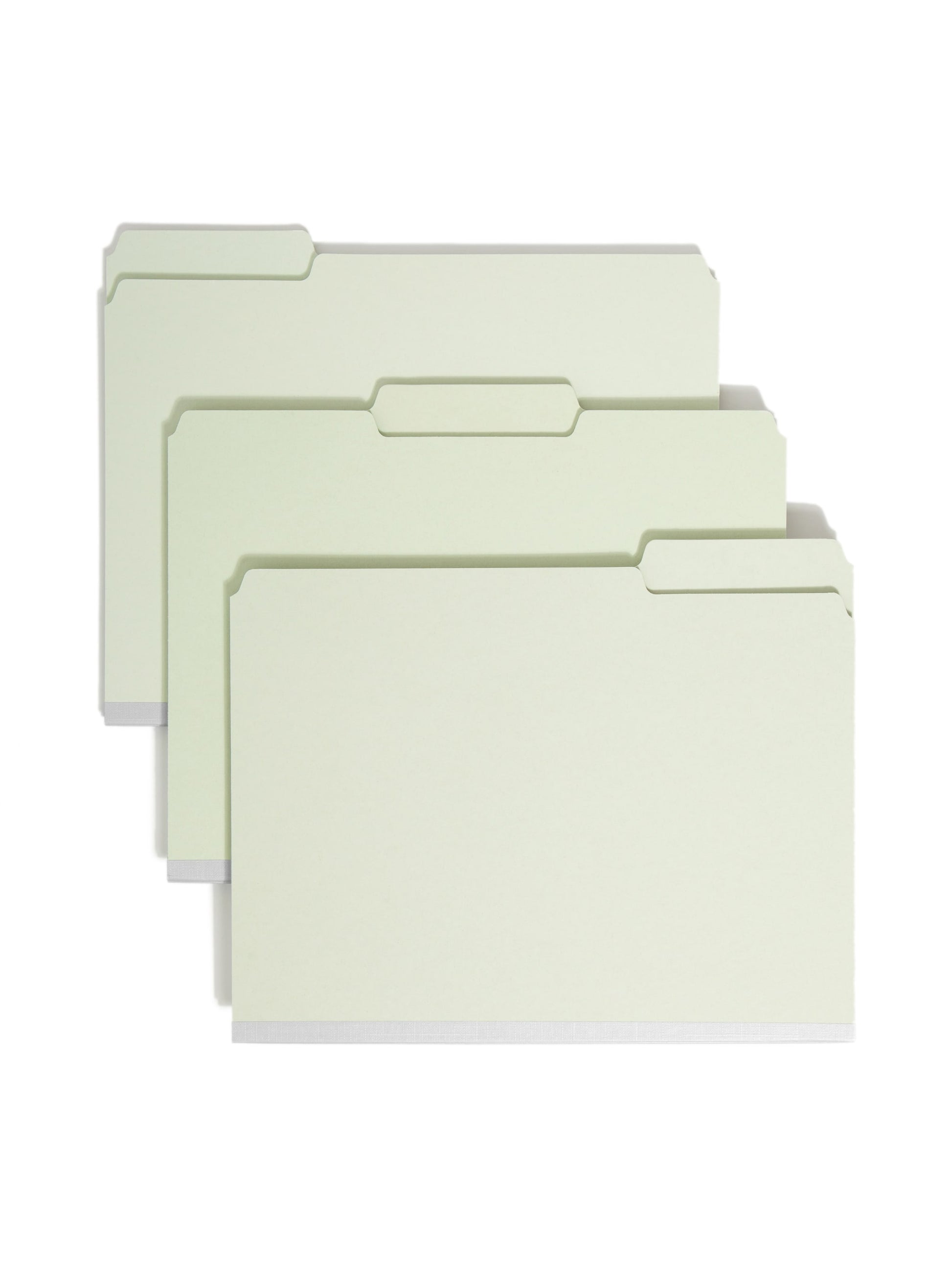 Pressboard File Folders, 2 inch Expansion, Gray/Green Color, Letter Size, 