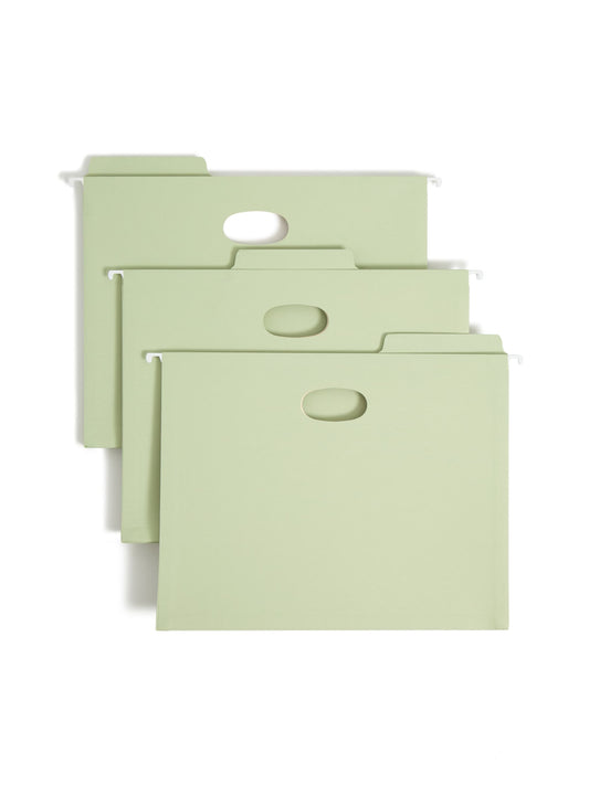 FasTab® Extra Capacity Hanging File Folders, 1/3-Cut Tab, Moss Green Color, Letter Size, Set of 9, 086486642224