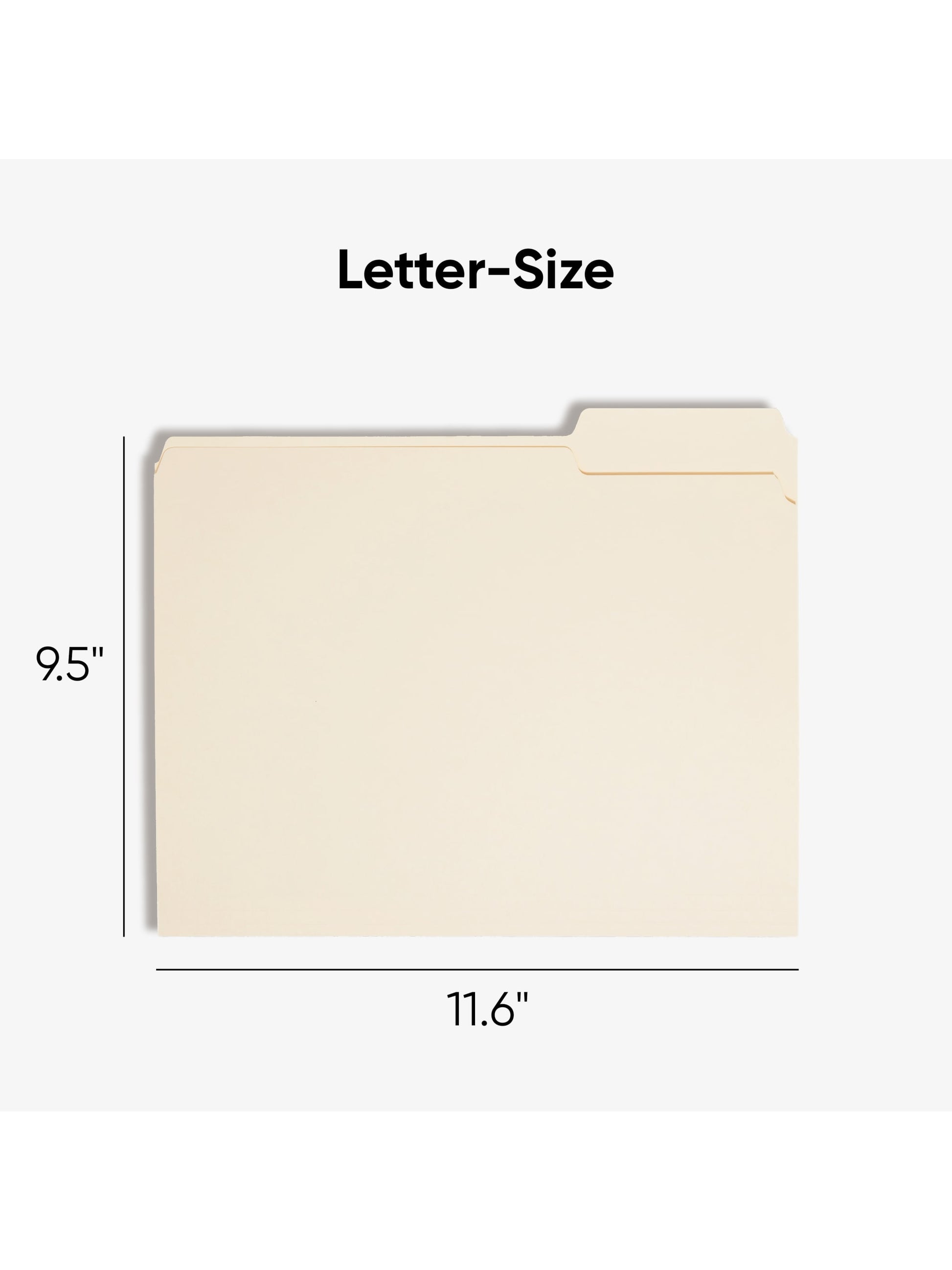 Standard File Folders, 1/3-Cut Assorted Tab, Manila Color, Letter Size, Set of 100, 086486103305