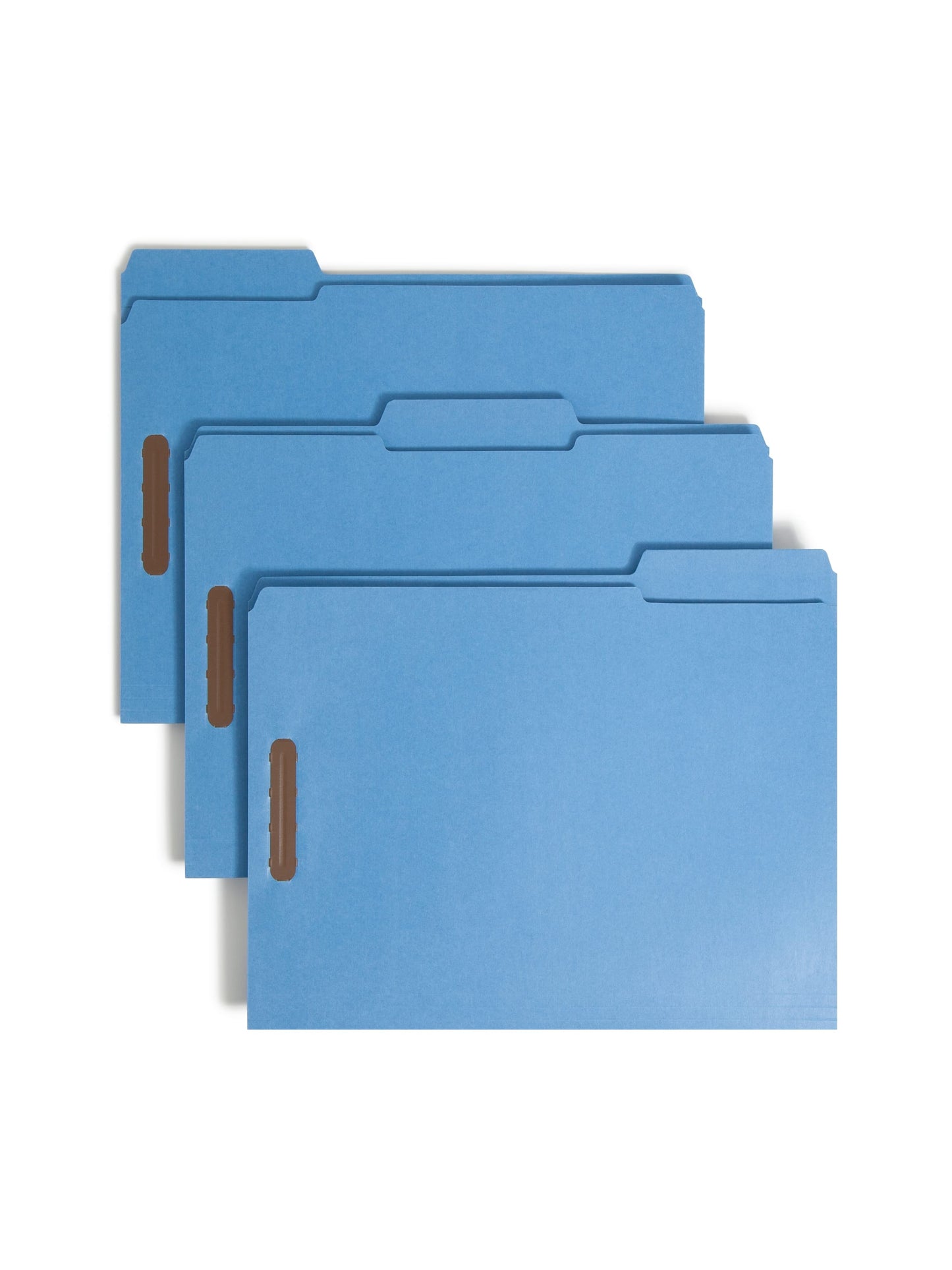 100% Recycled Reinforced Tab Fastener File Folders, Blue Color, Letter Size, Set of 50, 086486120418