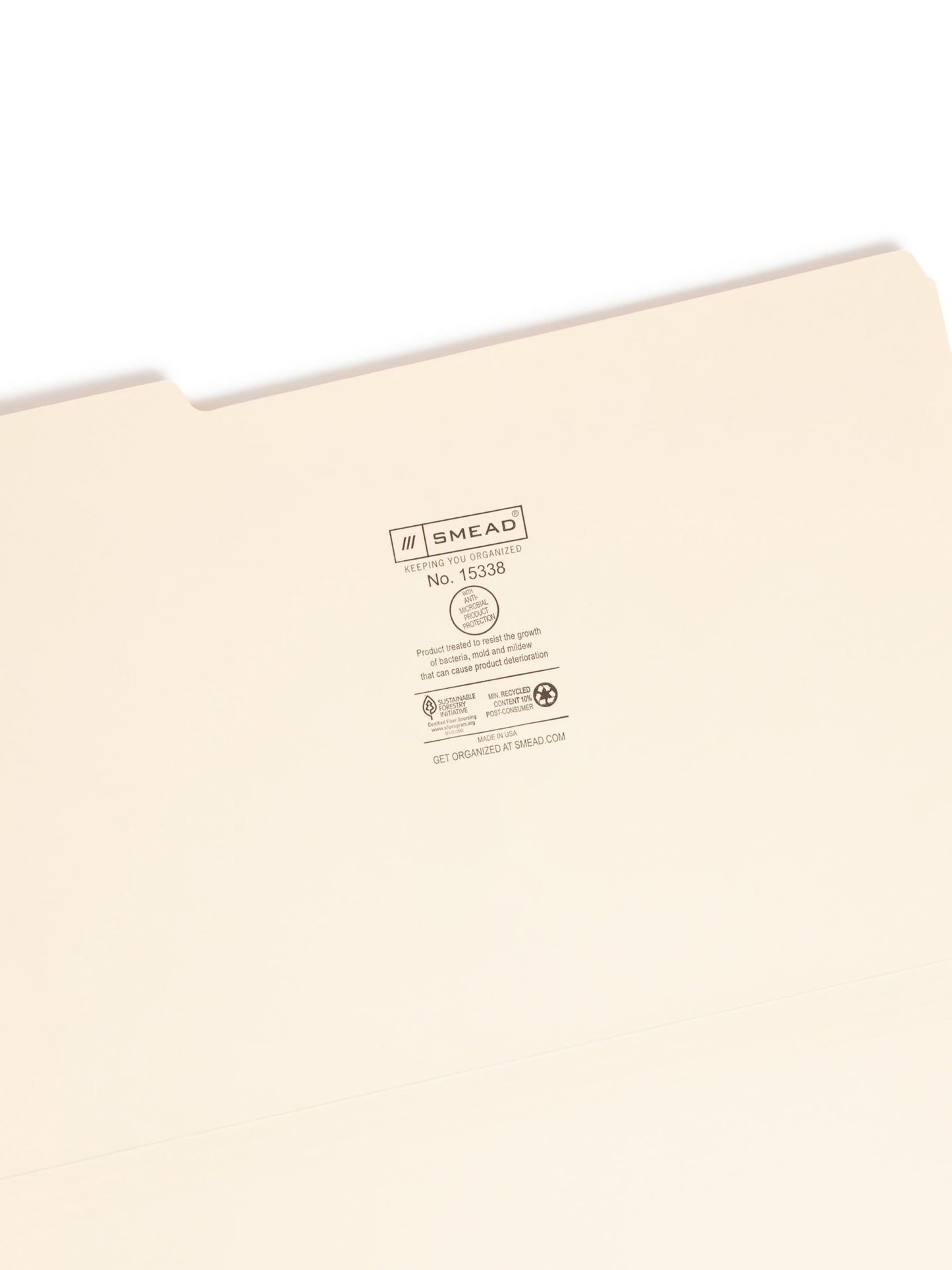 File Folders with Antimicrobial Product Protection, Manila Color, Legal Size, Set of 100, 086486153386