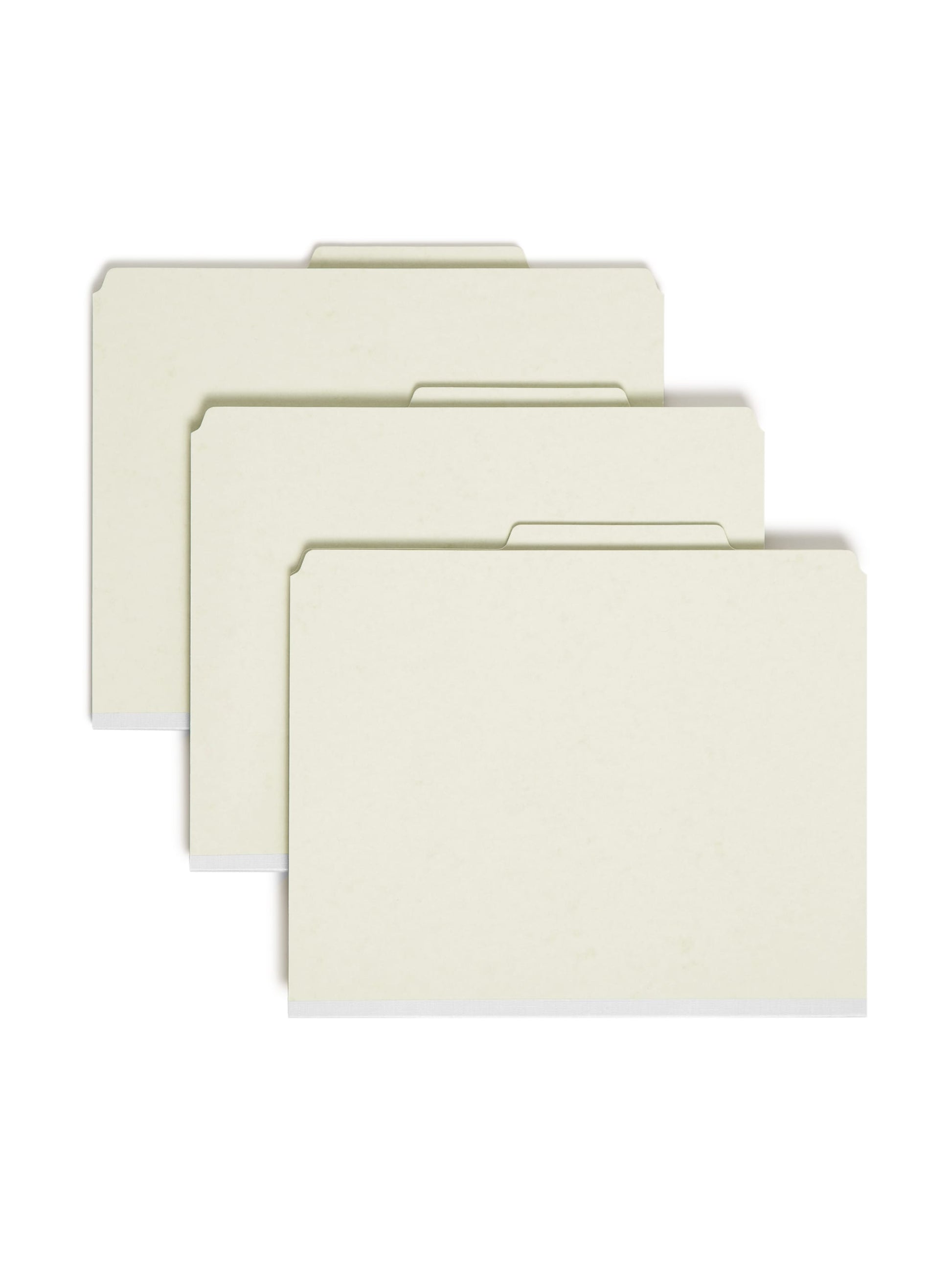 SafeSHIELD® Pressboard Classification File Folders, 1 Divider, 2 inch Expansion, Gray/Green Color, Letter Size, 